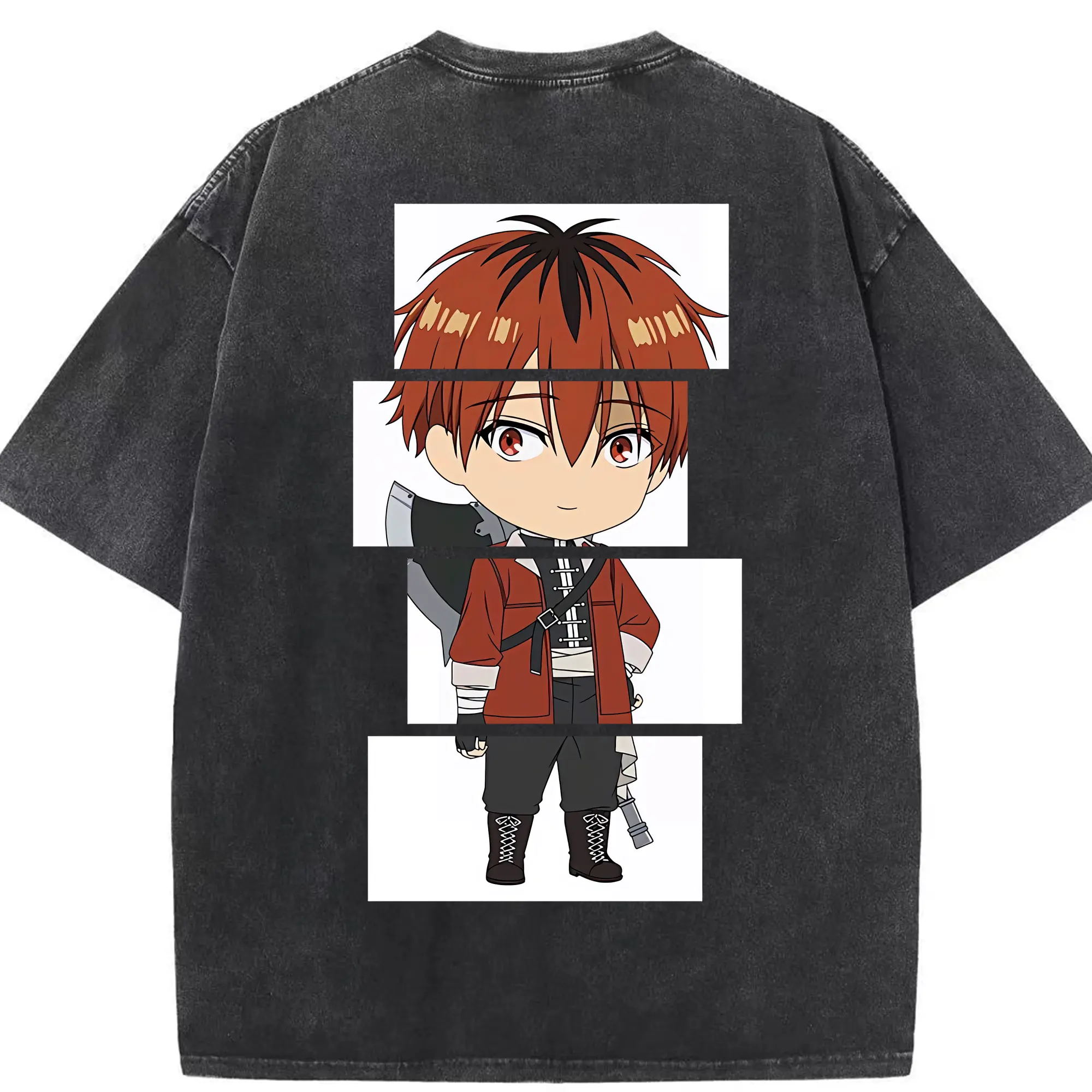 葬送のフリーレン（Frieren） グッズ,シュタルク（Stark） - 綿100％ ヴィンテージ風 半袖Tシャツ ・ 背面プリント ・ 柔らか肌触り ・ 通気性 快適 ・ スポーツ カジュアル 外出用