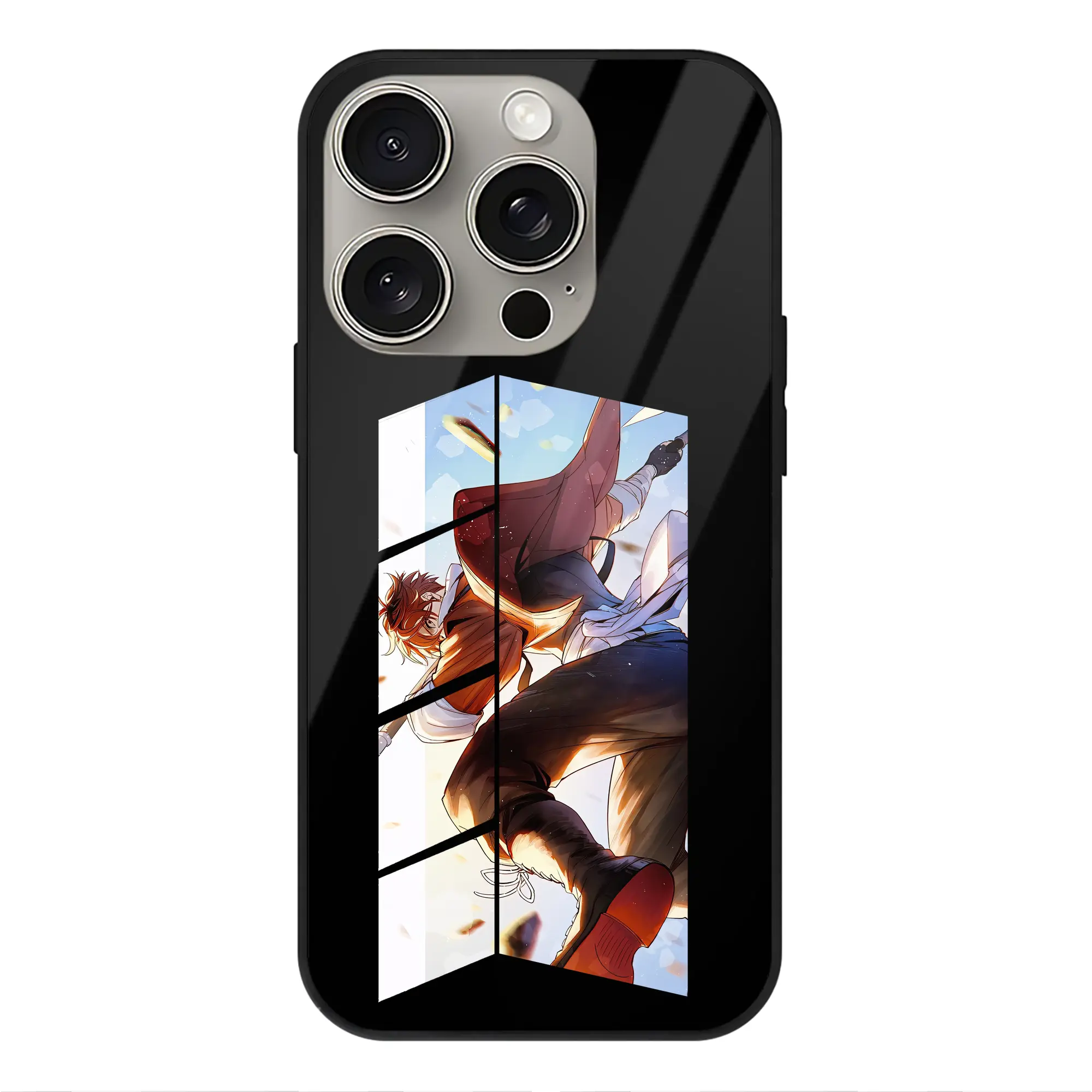 葬送のフリーレン（Frieren） グッズ,シュタルク（Stark） - IPhone15Pro対応 ・ スマホケース ・ 背面ガラス ・ TPU+強化ガラス ・ 耐衝撃 ・ 黄変防止 ・ ワイヤレス充電対応 ・ 3D立体ボタン