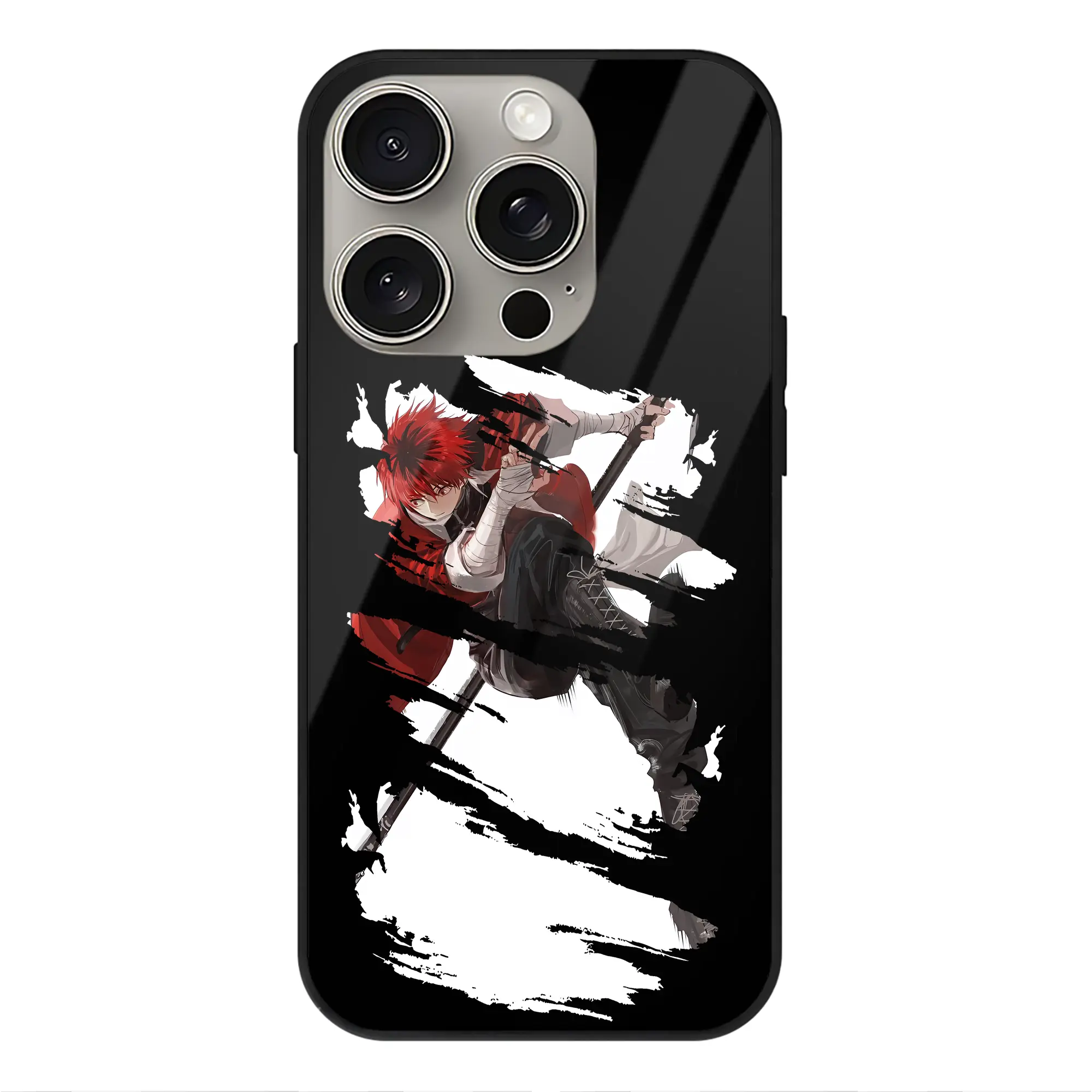 葬送のフリーレン（Frieren） グッズ,シュタルク（Stark） - IPhone15Pro対応 ・ スマホケース ・ 背面ガラス ・ TPU+強化ガラス ・ 耐衝撃 ・ 黄変防止 ・ ワイヤレス充電対応 ・ 3D立体ボタン