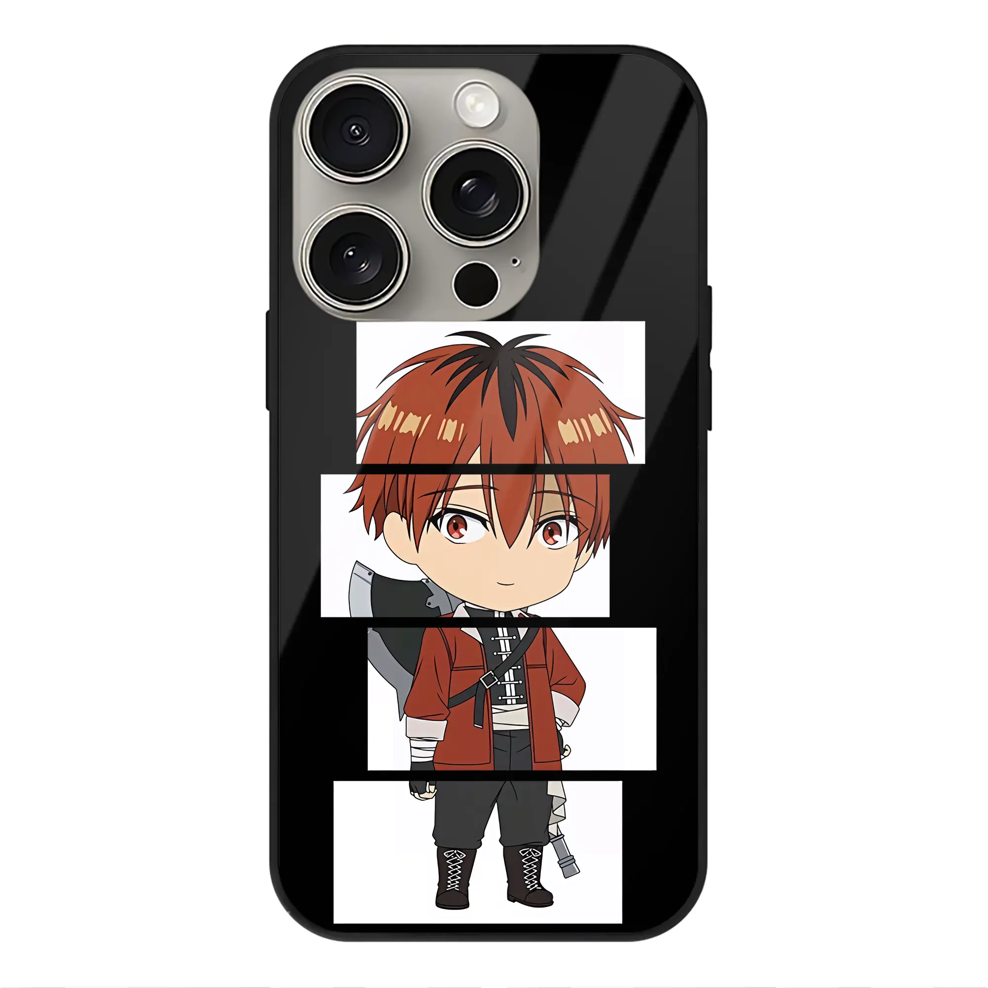 葬送のフリーレン（Frieren） グッズ,シュタルク（Stark） - IPhone15Pro対応 ・ スマホケース ・ 背面ガラス ・ TPU+強化ガラス ・ 耐衝撃 ・ 黄変防止 ・ ワイヤレス充電対応 ・ 3D立体ボタン