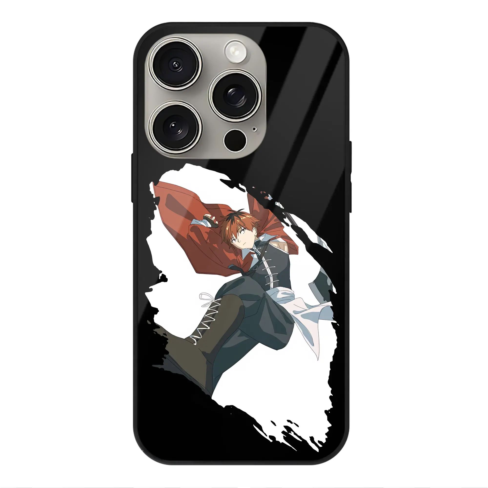 葬送のフリーレン（Frieren） グッズ,シュタルク（Stark） - IPhone15Pro対応 ・ スマホケース ・ 背面ガラス ・ TPU+強化ガラス ・ 耐衝撃 ・ 黄変防止 ・ ワイヤレス充電対応 ・ 3D立体ボタン