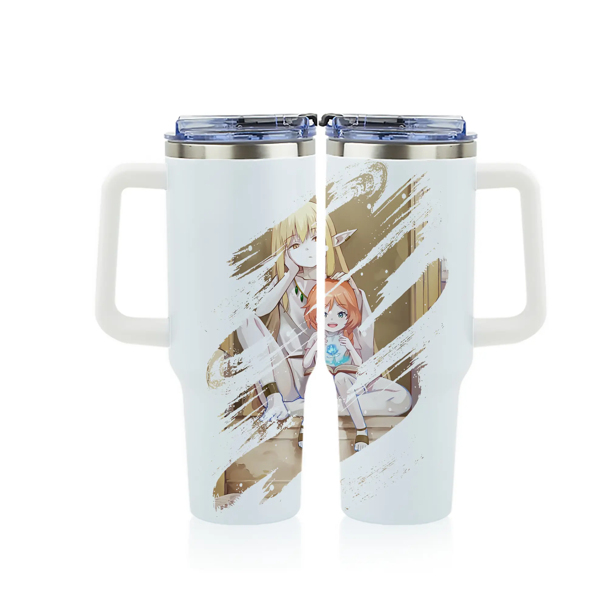 葬送のフリーレン（Frieren） グッズ,ゼーリエ（Serie） - 1200mL フルプリント車用タンブラー ・ 304ステンレス 内側 ・ 201ステンレス 外側 ・ 保温 保冷 ・ 通勤 ドライブ アウトドア用