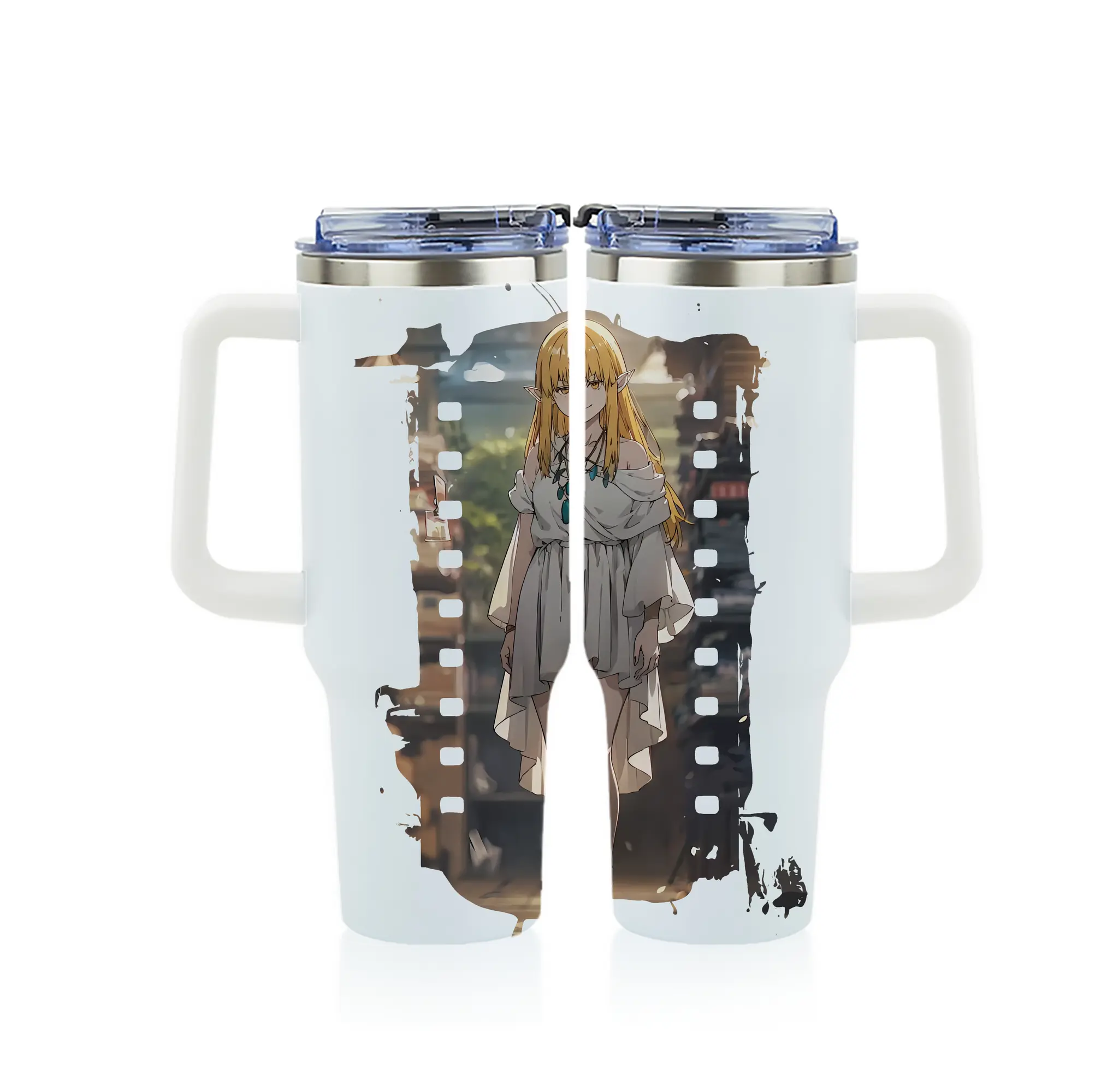 葬送のフリーレン（Frieren） グッズ,ゼーリエ（Serie） - 1200mL フルプリント車用タンブラー ・ 304ステンレス 内側 ・ 201ステンレス 外側 ・ 保温 保冷 ・ 通勤 ドライブ アウトドア用