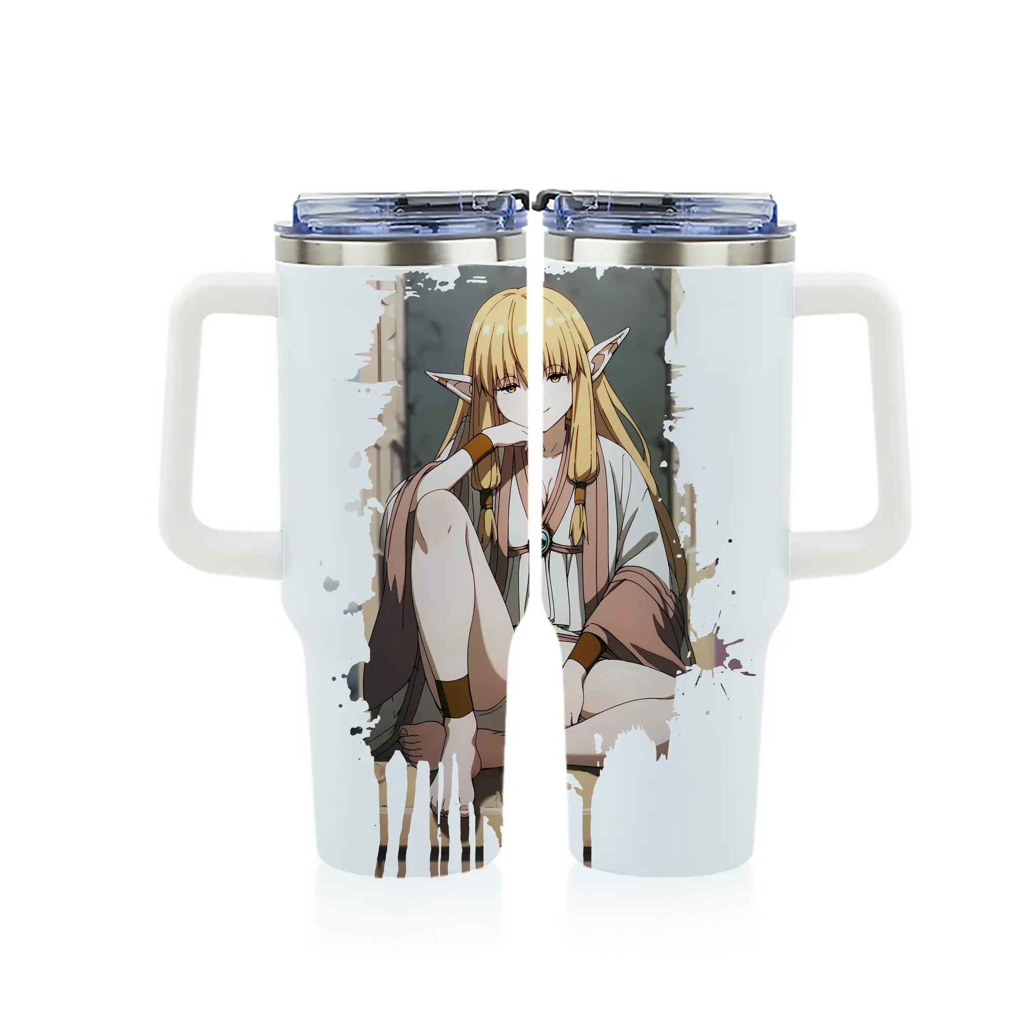 葬送のフリーレン（Frieren） グッズ,ゼーリエ（Serie） - 1200mL フルプリント車用タンブラー ・ 304ステンレス 内側 ・ 201ステンレス 外側 ・ 保温 保冷 ・ 通勤 ドライブ アウトドア用