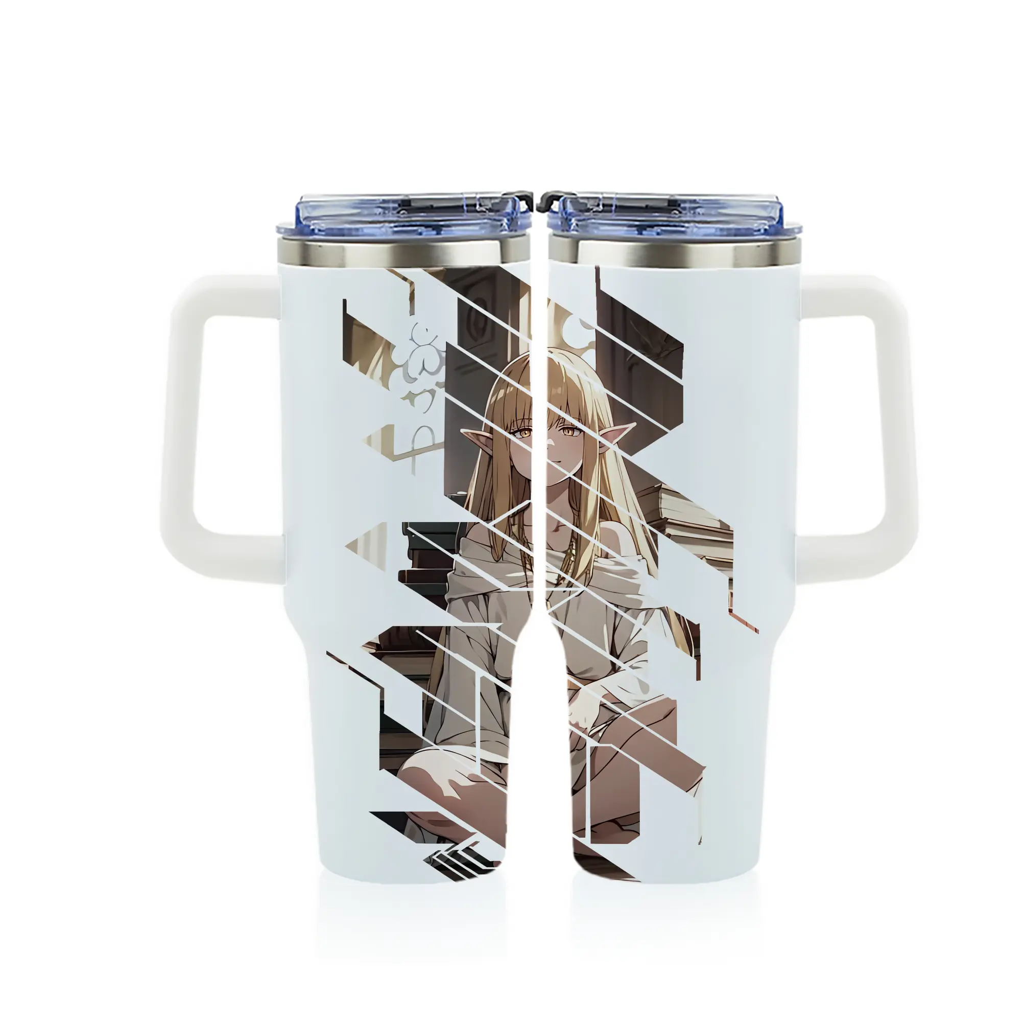 葬送のフリーレン（Frieren） グッズ,ゼーリエ（Serie） - 1200mL フルプリント車用タンブラー ・ 304ステンレス 内側 ・ 201ステンレス 外側 ・ 保温 保冷 ・ 通勤 ドライブ アウトドア用