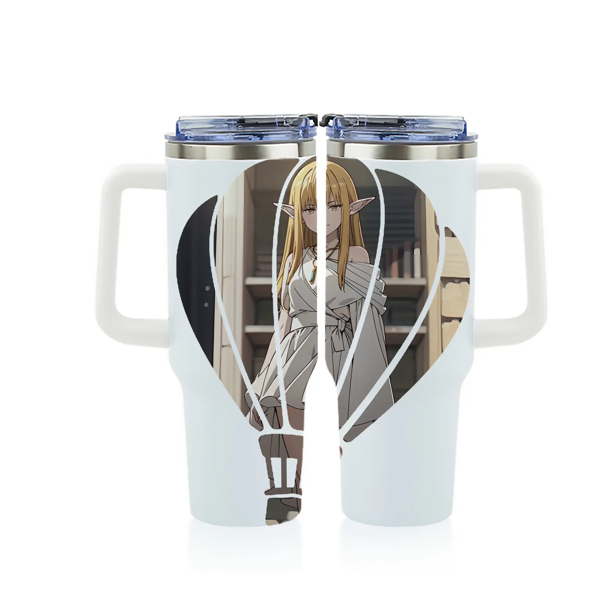 葬送のフリーレン（Frieren） グッズ,ゼーリエ（Serie） - 1200mL フルプリント車用タンブラー ・ 304ステンレス 内側 ・ 201ステンレス 外側 ・ 保温 保冷 ・ 通勤 ドライブ アウトドア用