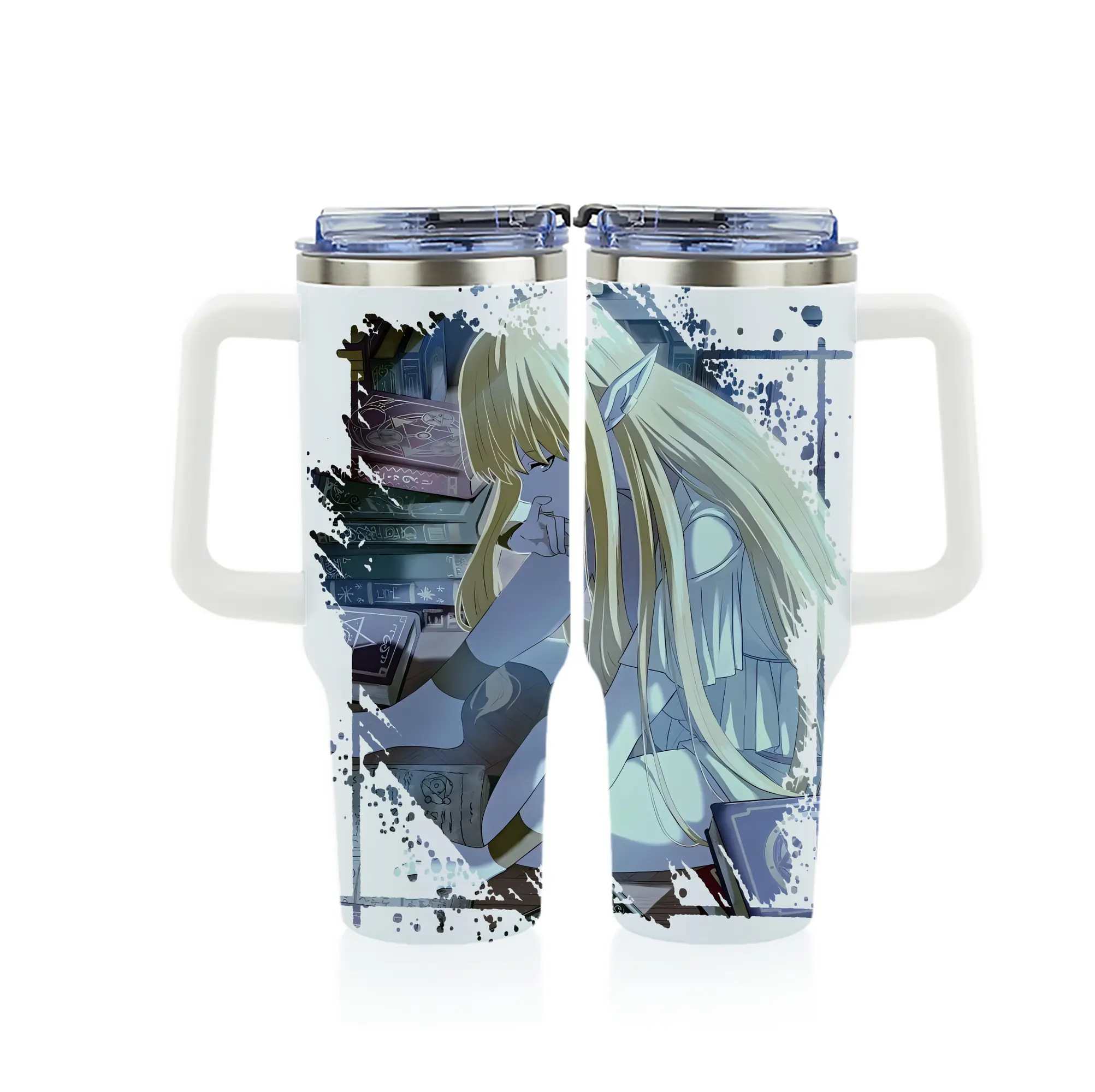 葬送のフリーレン（Frieren） グッズ,ゼーリエ（Serie） - 1200mL フルプリント車用タンブラー ・ 304ステンレス 内側 ・ 201ステンレス 外側 ・ 保温 保冷 ・ 通勤 ドライブ アウトドア用