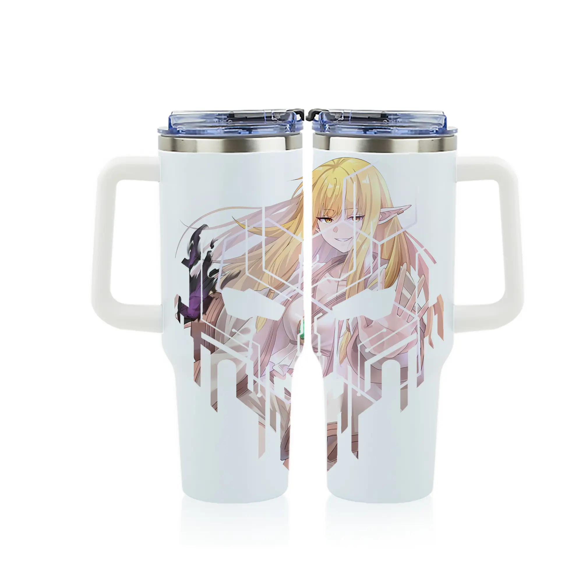 葬送のフリーレン（Frieren） グッズ,ゼーリエ（Serie） - 1200mL フルプリント車用タンブラー ・ 304ステンレス 内側 ・ 201ステンレス 外側 ・ 保温 保冷 ・ 通勤 ドライブ アウトドア用