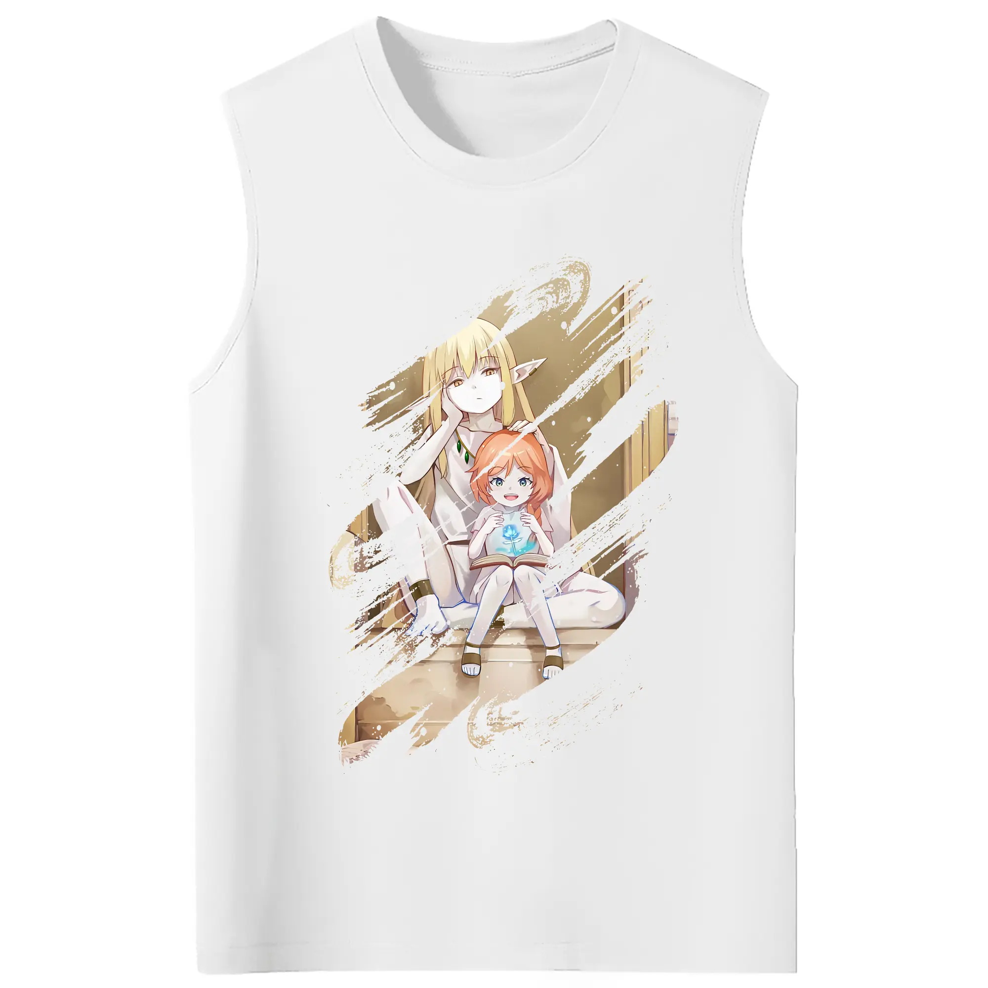 葬送のフリーレン（Frieren） グッズ,ゼーリエ（Serie） - コットン100％ タンクトップ ・ フロントプリント ・ タイトフィット ・ 快適 通気性 ・ スポーツ カジュアル 散歩用