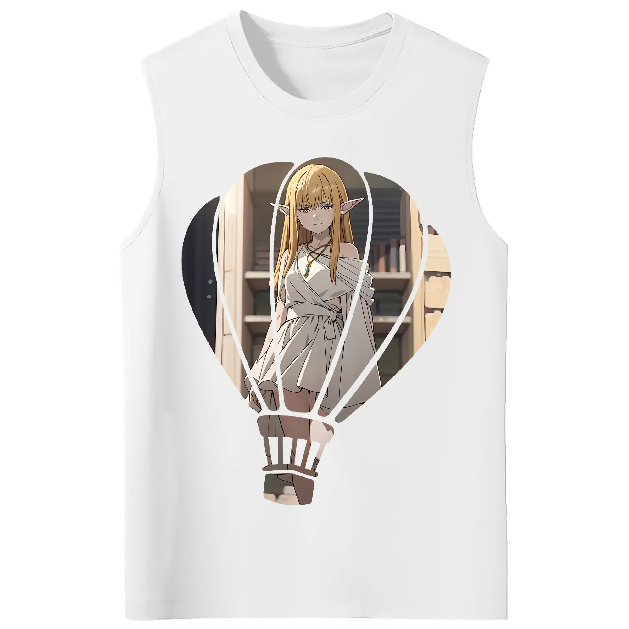 葬送のフリーレン（Frieren） グッズ,ゼーリエ（Serie） - コットン100％ タンクトップ ・ フロントプリント ・ タイトフィット ・ 快適 通気性 ・ スポーツ カジュアル 散歩用