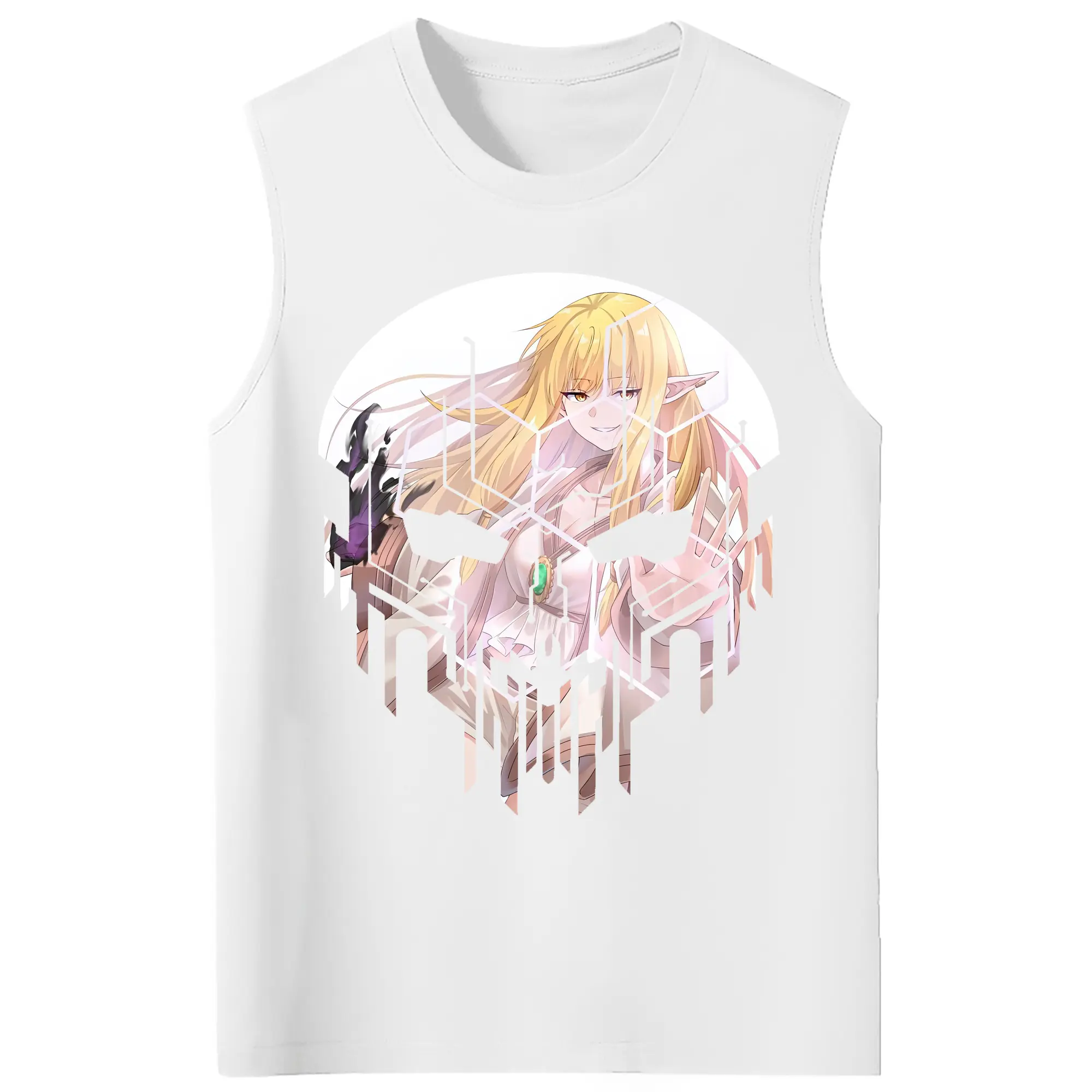 葬送のフリーレン（Frieren） グッズ,ゼーリエ（Serie） - コットン100％ タンクトップ ・ フロントプリント ・ タイトフィット ・ 快適 通気性 ・ スポーツ カジュアル 散歩用