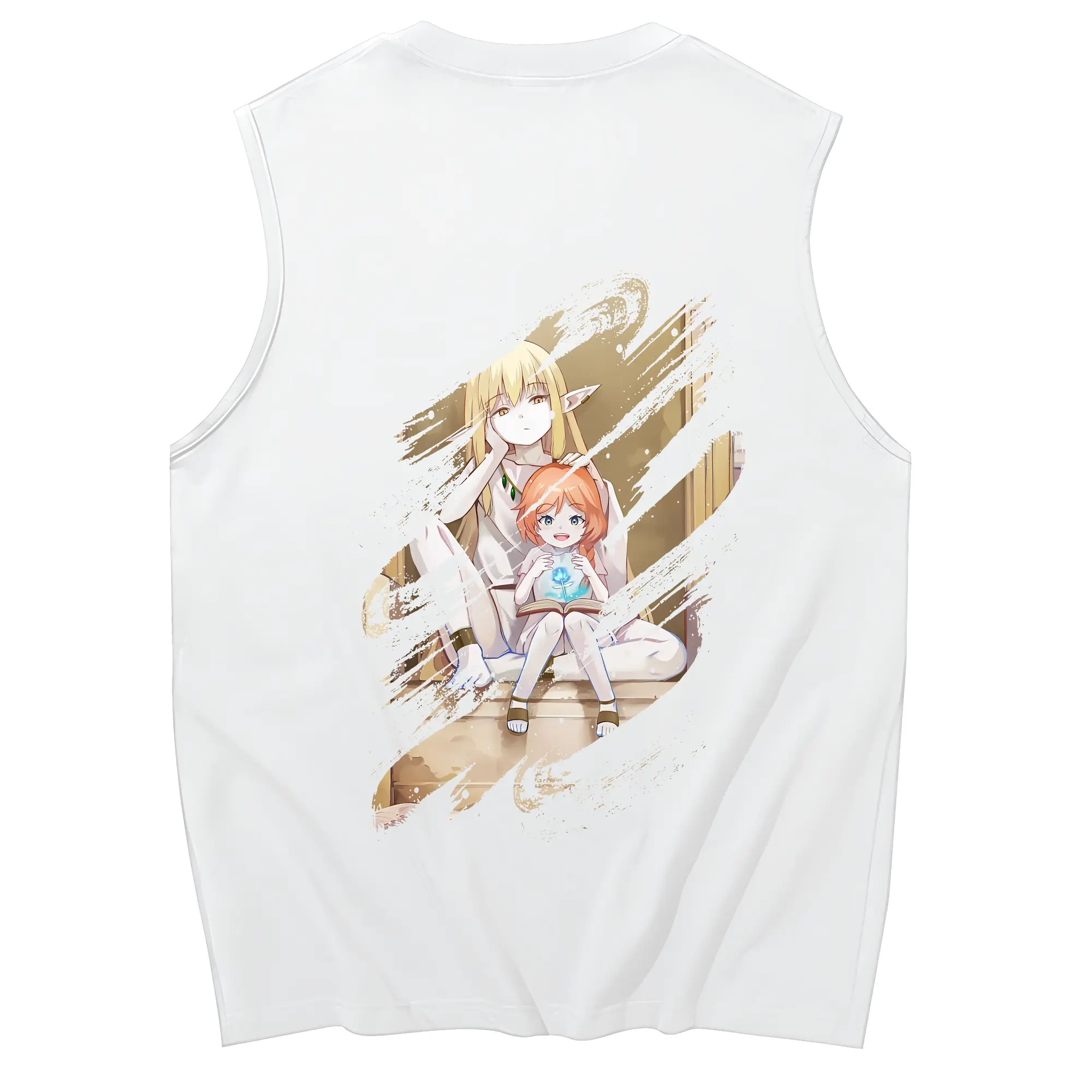 葬送のフリーレン（Frieren） グッズ,ゼーリエ（Serie） - コットン100％ タンクトップ ・ 背面プリント ・ タイトシルエット ・ 快適 通気性 ・ スポーツ カジュアル 散歩用