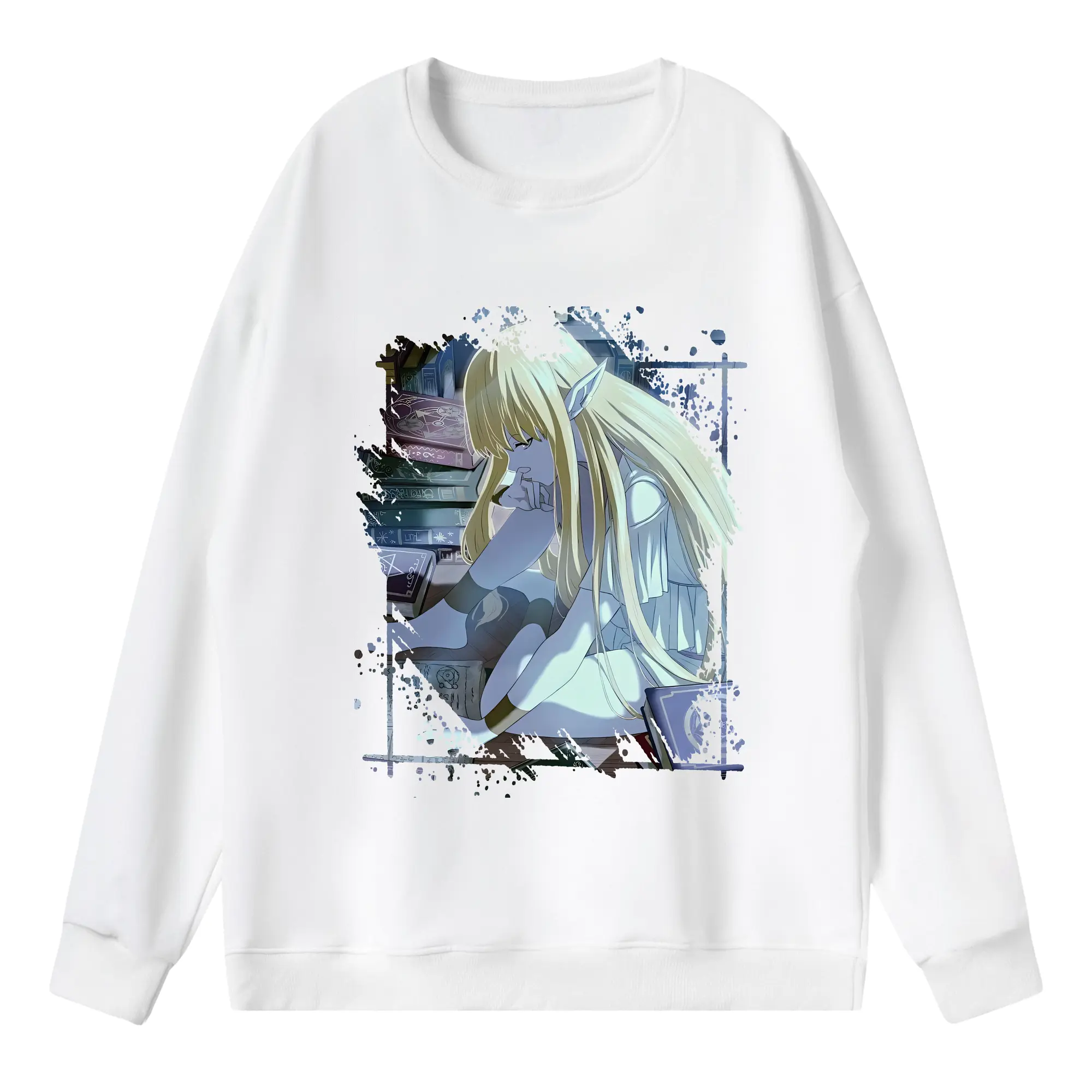 葬送のフリーレン（Frieren） グッズ,ゼーリエ（Serie） - 薄手 クルーネック スウェット 裏毛260g · ポリエステル 春秋向け カジュアル 男女兼用 · トレーナー デイリー スポーツ 散歩に最適