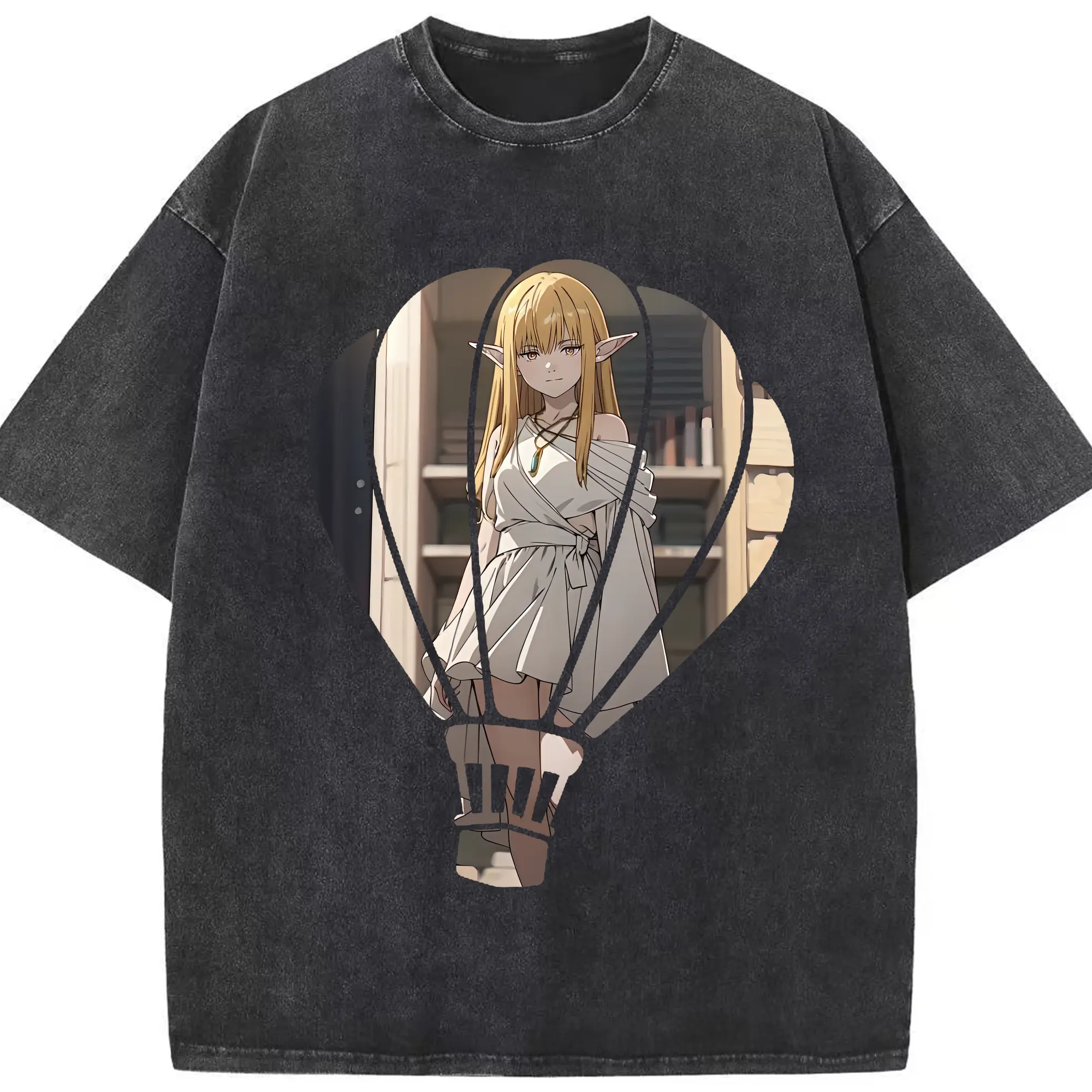 葬送のフリーレン（Frieren） グッズ,ゼーリエ（Serie） - 綿100％ ヴィンテージ風 半袖Tシャツ ・ フロントプリント ・ 柔らか肌触り ・ 通気性 快適 ・ スポーツ カジュアル 外出用