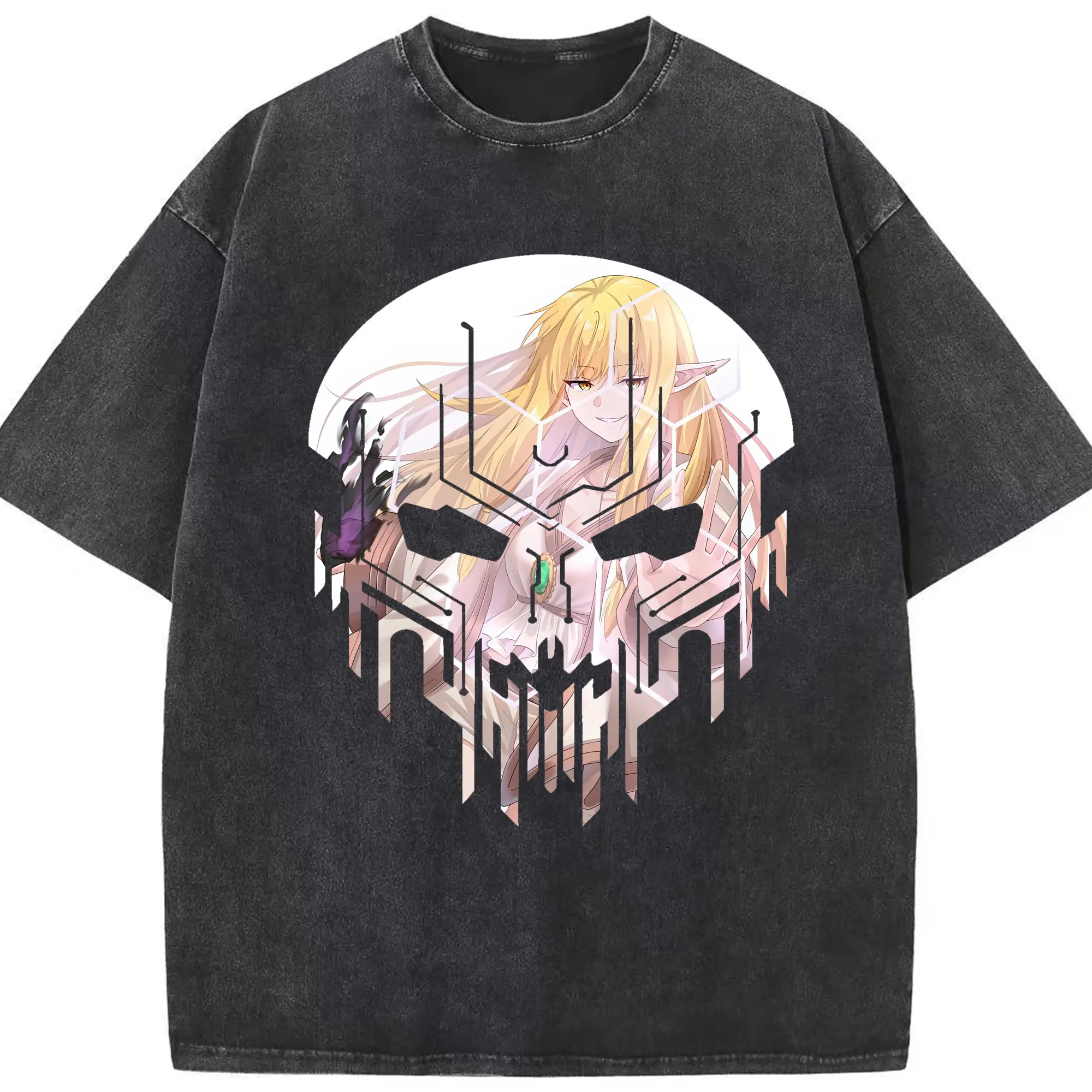 葬送のフリーレン（Frieren） グッズ,ゼーリエ（Serie） - 綿100％ ヴィンテージ風 半袖Tシャツ ・ フロントプリント ・ 柔らか肌触り ・ 通気性 快適 ・ スポーツ カジュアル 外出用