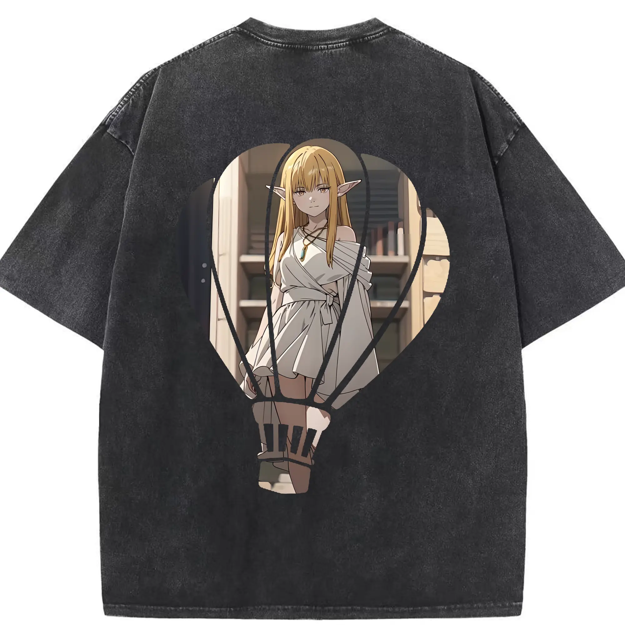 葬送のフリーレン（Frieren） グッズ,ゼーリエ（Serie） - 綿100％ ヴィンテージ風 半袖Tシャツ ・ 背面プリント ・ 柔らか肌触り ・ 通気性 快適 ・ スポーツ カジュアル 外出用