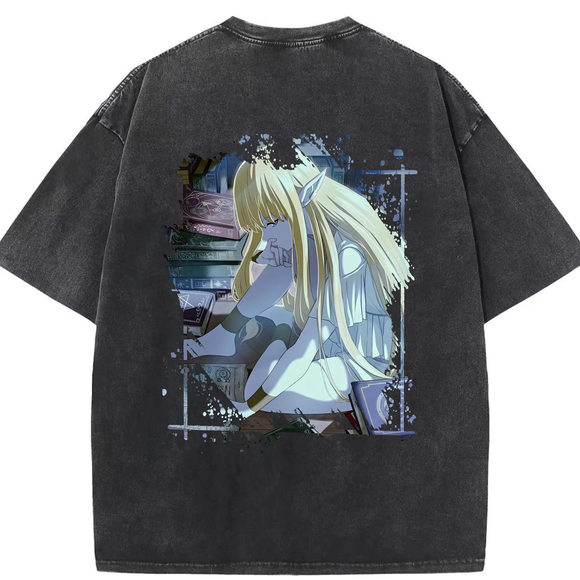 葬送のフリーレン（Frieren） グッズ,ゼーリエ（Serie） - 綿100％ ヴィンテージ風 半袖Tシャツ ・ 背面プリント ・ 柔らか肌触り ・ 通気性 快適 ・ スポーツ カジュアル 外出用