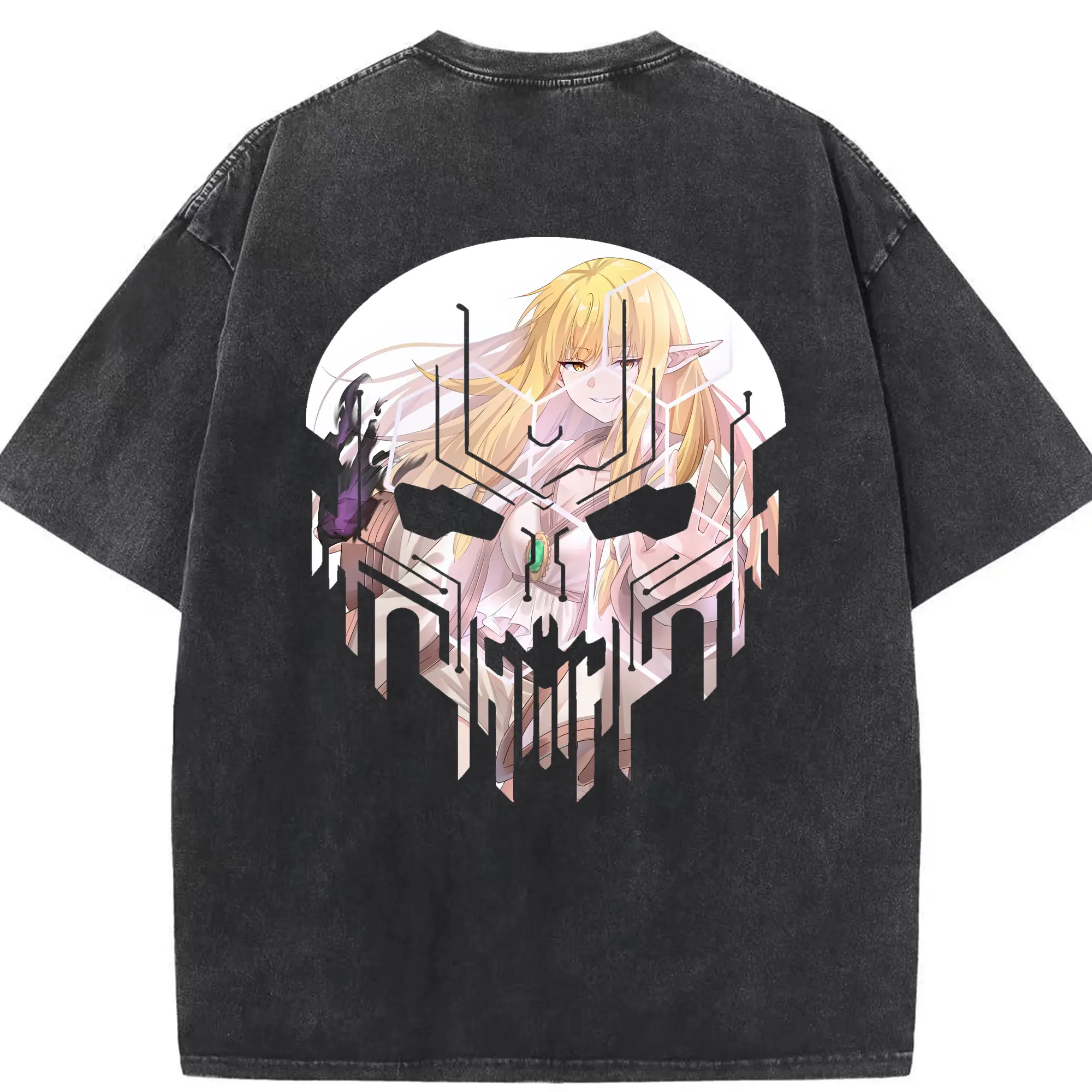 葬送のフリーレン（Frieren） グッズ,ゼーリエ（Serie） - 綿100％ ヴィンテージ風 半袖Tシャツ ・ 背面プリント ・ 柔らか肌触り ・ 通気性 快適 ・ スポーツ カジュアル 外出用