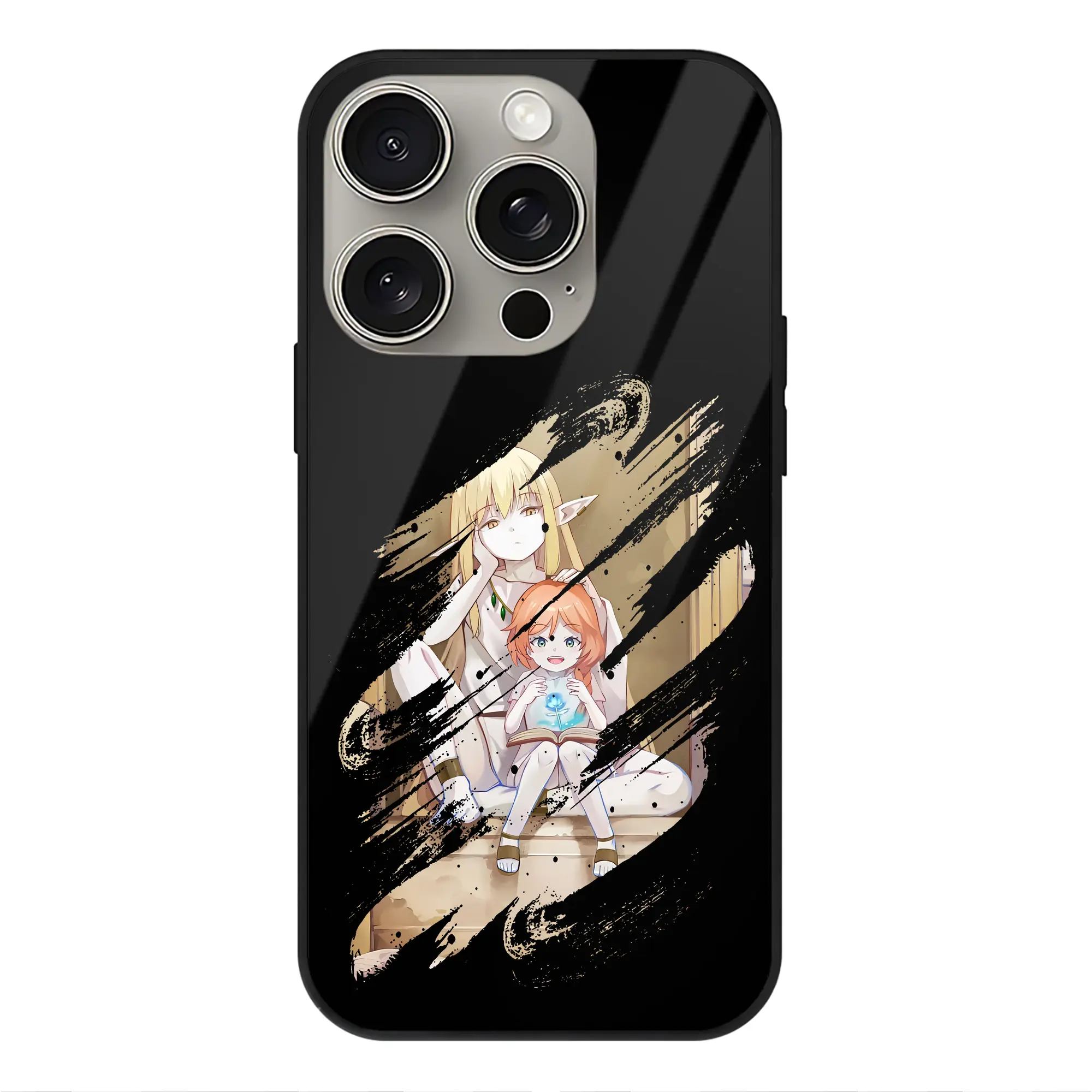 葬送のフリーレン（Frieren） グッズ,ゼーリエ（Serie） - IPhone15Pro対応 ・ スマホケース ・ 背面ガラス ・ TPU+強化ガラス ・ 耐衝撃 ・ 黄変防止 ・ ワイヤレス充電対応 ・ 3D立体ボタン