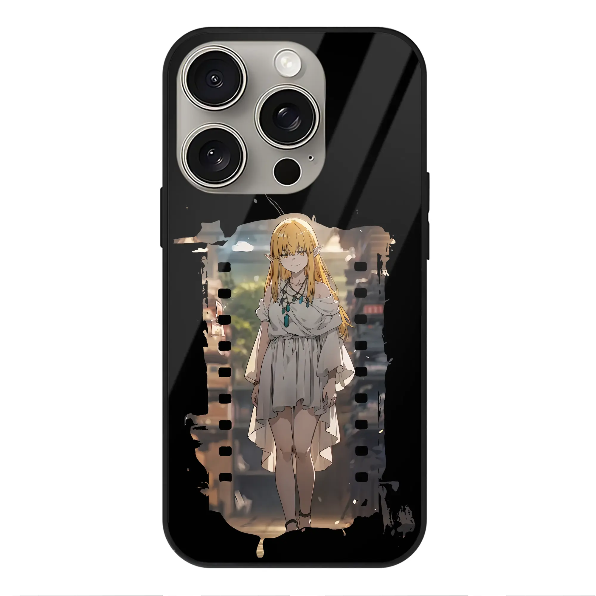 葬送のフリーレン（Frieren） グッズ,ゼーリエ（Serie） - IPhone15Pro対応 ・ スマホケース ・ 背面ガラス ・ TPU+強化ガラス ・ 耐衝撃 ・ 黄変防止 ・ ワイヤレス充電対応 ・ 3D立体ボタン