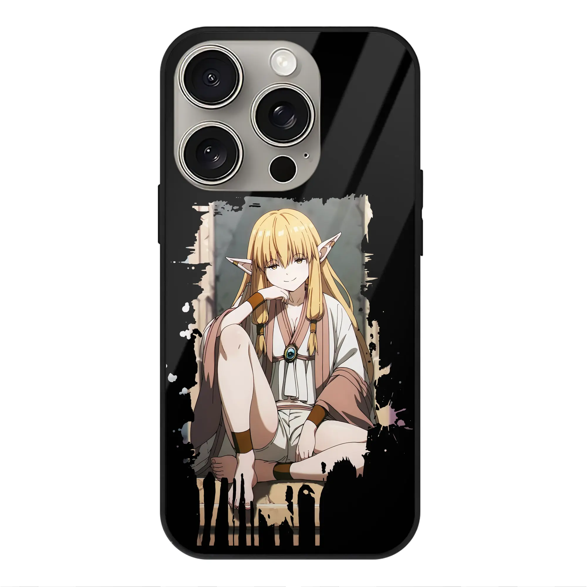 葬送のフリーレン（Frieren） グッズ,ゼーリエ（Serie） - IPhone15Pro対応 ・ スマホケース ・ 背面ガラス ・ TPU+強化ガラス ・ 耐衝撃 ・ 黄変防止 ・ ワイヤレス充電対応 ・ 3D立体ボタン