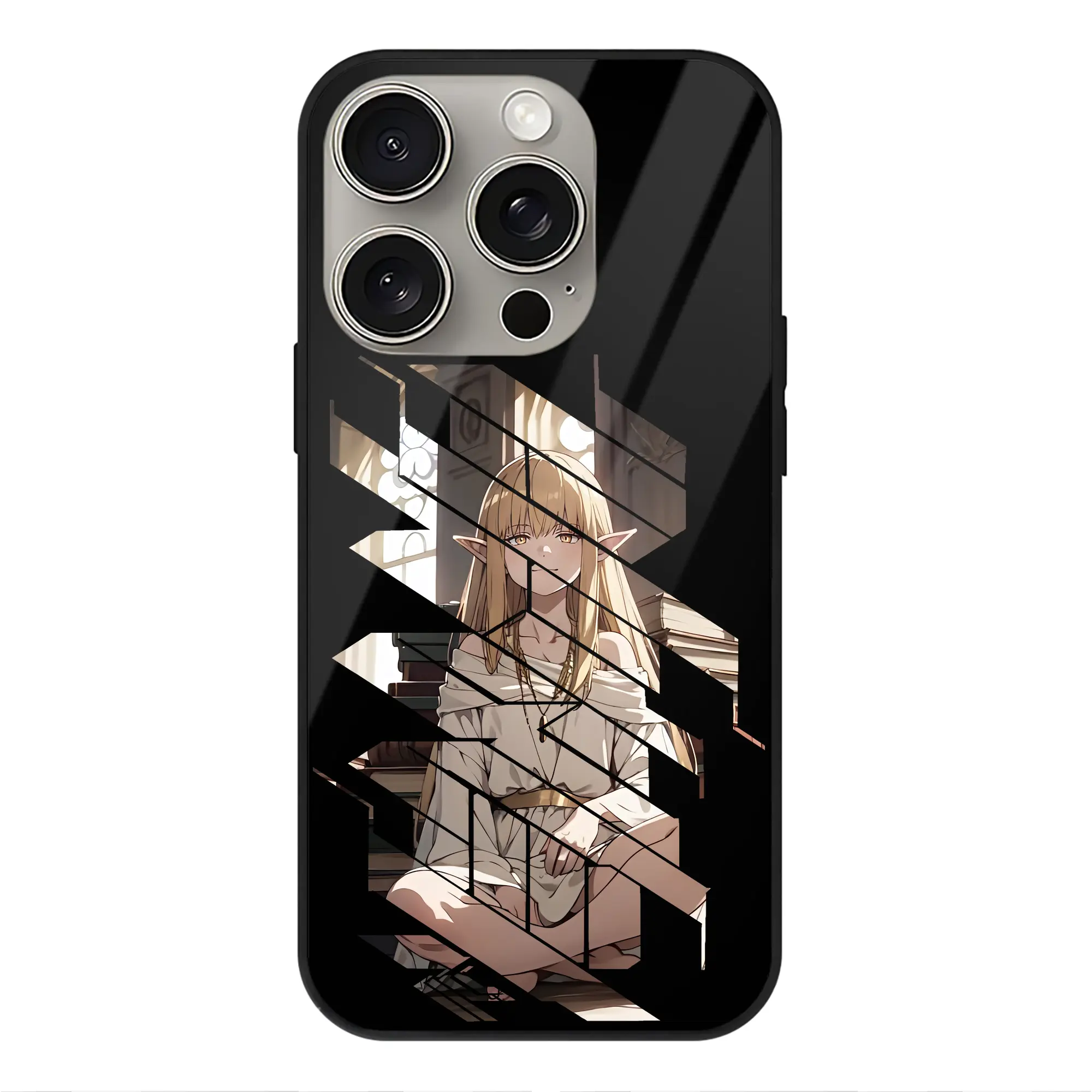 葬送のフリーレン（Frieren） グッズ,ゼーリエ（Serie） - IPhone15Pro対応 ・ スマホケース ・ 背面ガラス ・ TPU+強化ガラス ・ 耐衝撃 ・ 黄変防止 ・ ワイヤレス充電対応 ・ 3D立体ボタン