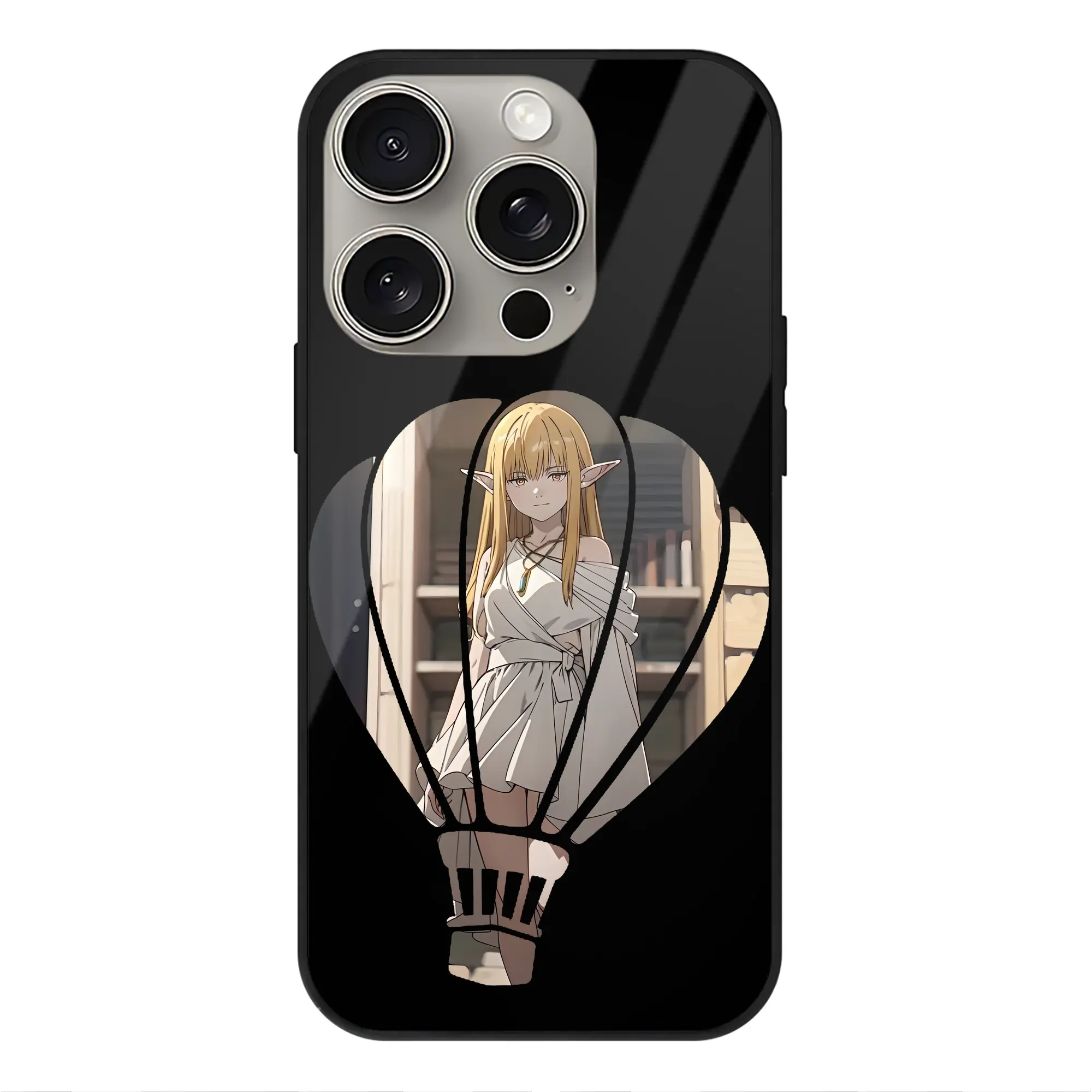 葬送のフリーレン（Frieren） グッズ,ゼーリエ（Serie） - IPhone15Pro対応 ・ スマホケース ・ 背面ガラス ・ TPU+強化ガラス ・ 耐衝撃 ・ 黄変防止 ・ ワイヤレス充電対応 ・ 3D立体ボタン