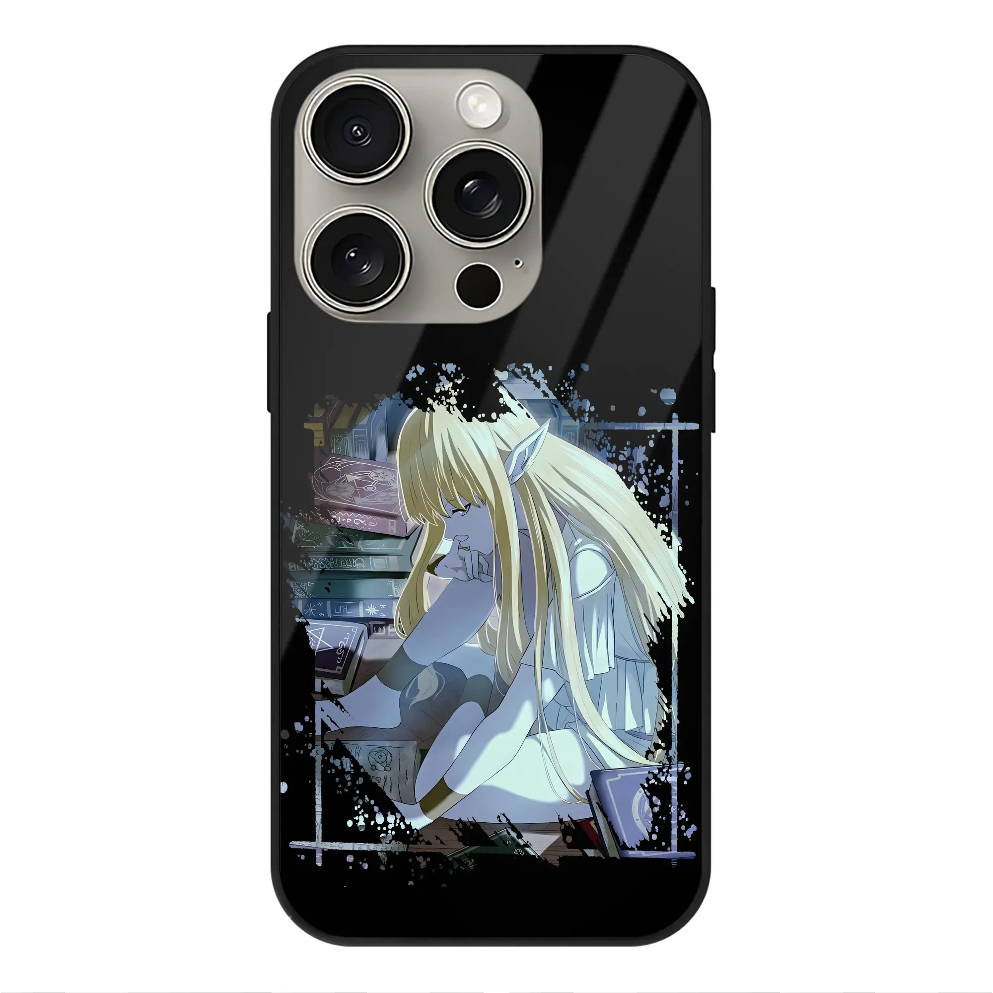 葬送のフリーレン（Frieren） グッズ,ゼーリエ（Serie） - IPhone15Pro対応 ・ スマホケース ・ 背面ガラス ・ TPU+強化ガラス ・ 耐衝撃 ・ 黄変防止 ・ ワイヤレス充電対応 ・ 3D立体ボタン