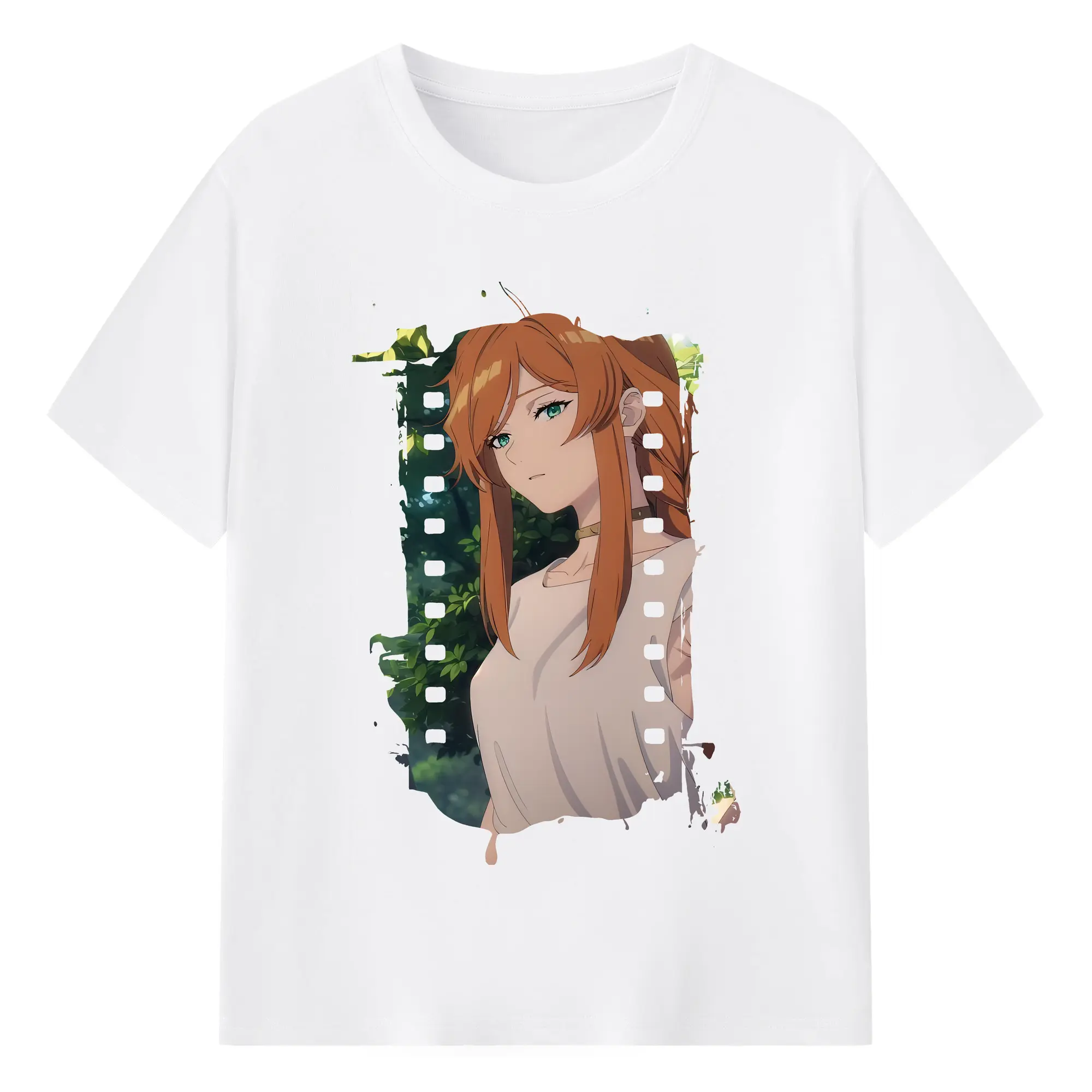 葬送のフリーレン（Frieren） グッズ,フランメ（Flamme） - 綿100％ 半袖Tシャツ ・ フロントプリント ・ 快適 通気性 ・ 日常使い 散歩 スポーツ用