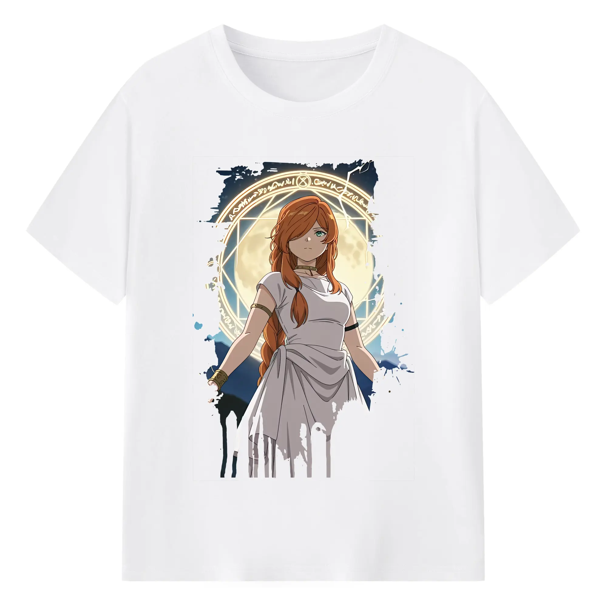 葬送のフリーレン（Frieren） グッズ,フランメ（Flamme） - 綿100％ 半袖Tシャツ ・ フロントプリント ・ 快適 通気性 ・ 日常使い 散歩 スポーツ用