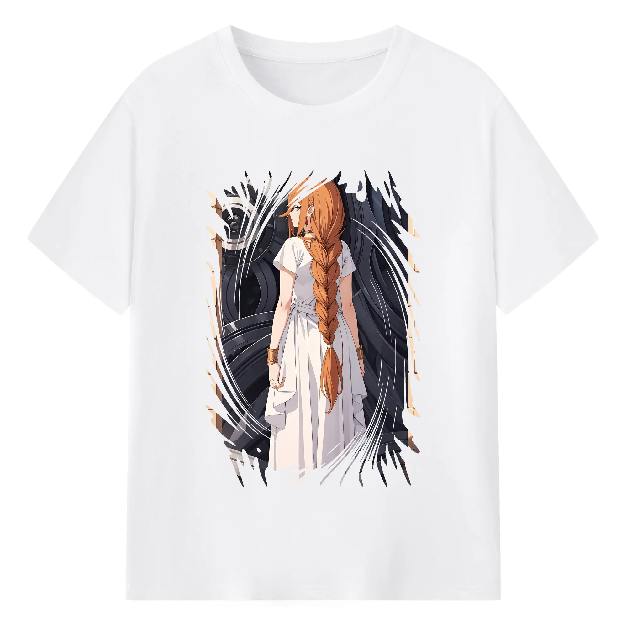 葬送のフリーレン（Frieren） グッズ,フランメ（Flamme） - 綿100％ 半袖Tシャツ ・ フロントプリント ・ 快適 通気性 ・ 日常使い 散歩 スポーツ用