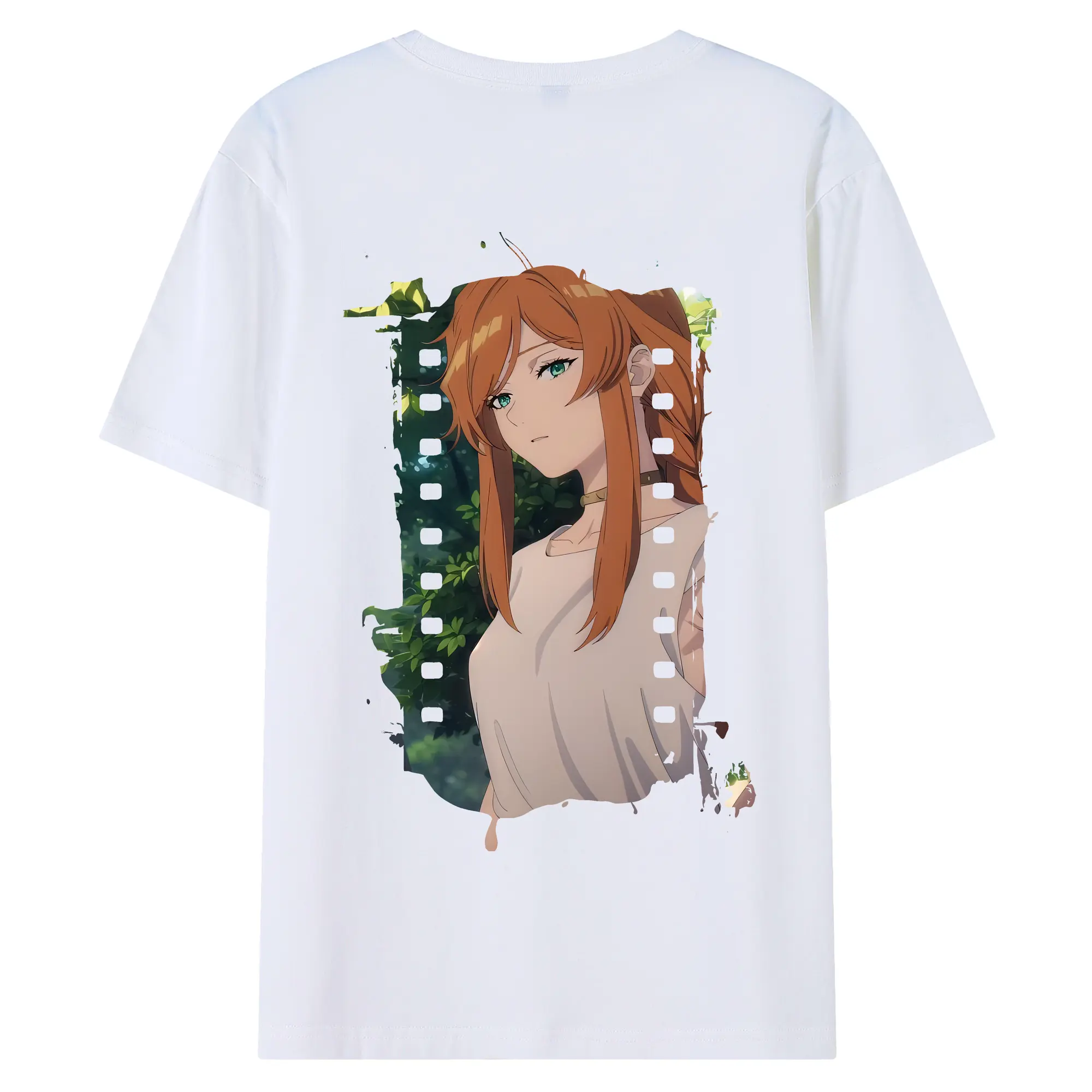 葬送のフリーレン（Frieren） グッズ,フランメ（Flamme） - 綿100％ 半袖Tシャツ ・ バックプリント ・ 快適 通気性 ・ 日常使い 散歩 スポーツ用