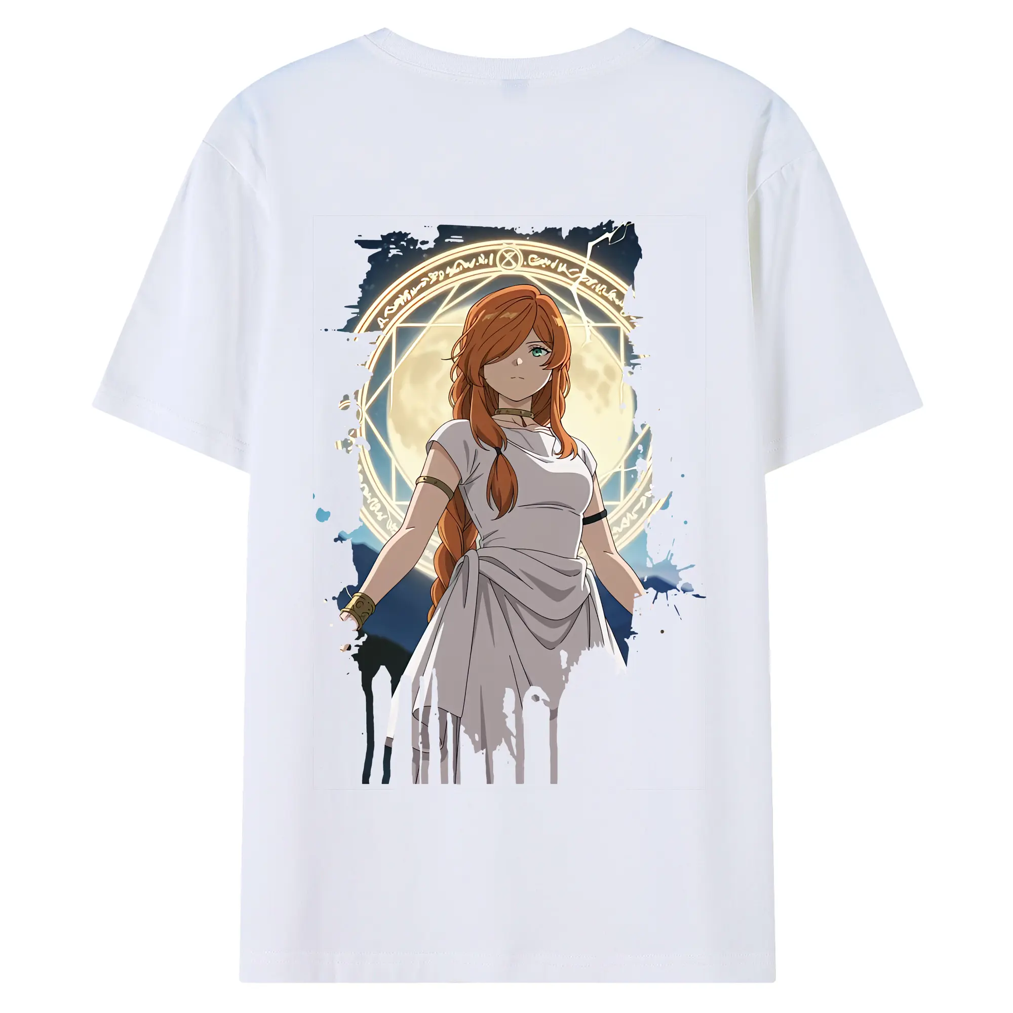 葬送のフリーレン（Frieren） グッズ,フランメ（Flamme） - 綿100％ 半袖Tシャツ ・ バックプリント ・ 快適 通気性 ・ 日常使い 散歩 スポーツ用