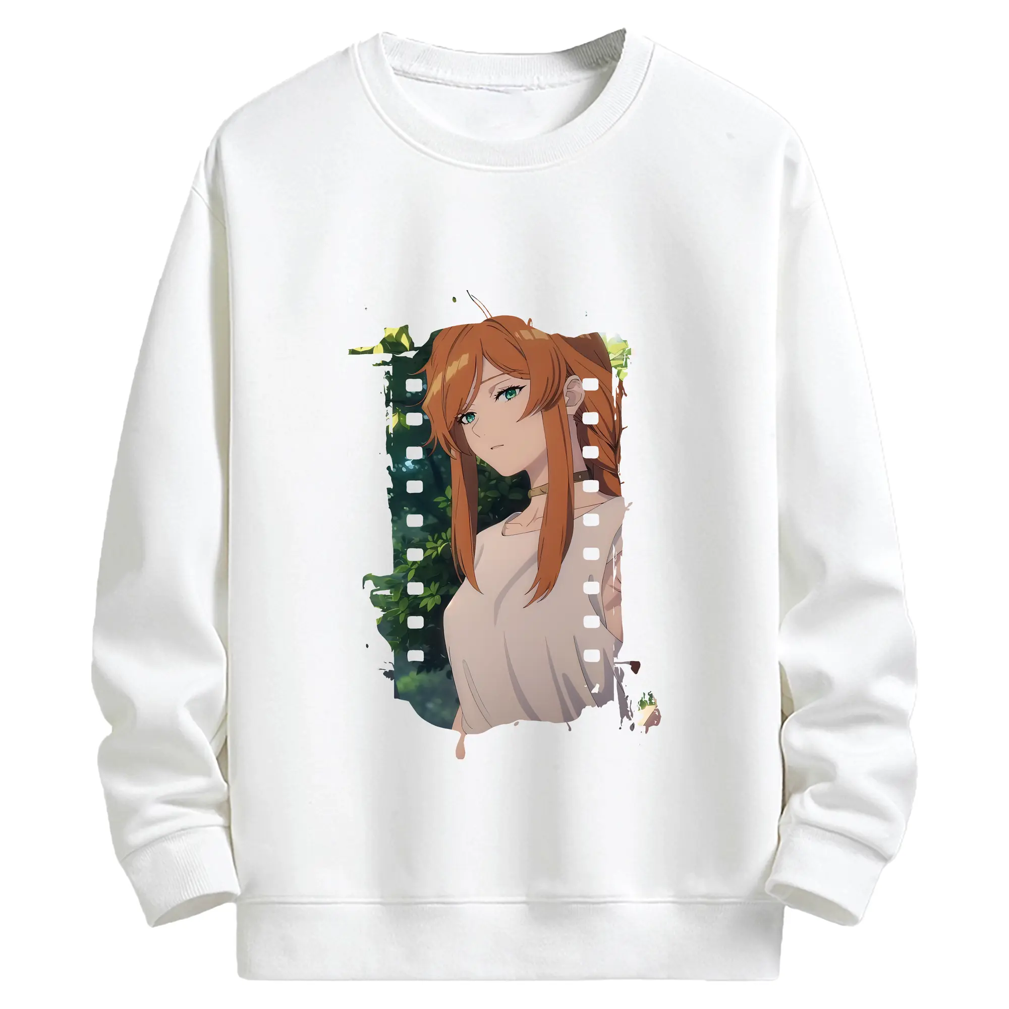 葬送のフリーレン（Frieren） グッズ,フランメ（Flamme） - 高品質 クルーネック スウェット ・ コットン59％ ポリエステル41％ ・ ユニセックス 長袖 トレーナー ・ カジュアル デイリー スポーツ 散歩用