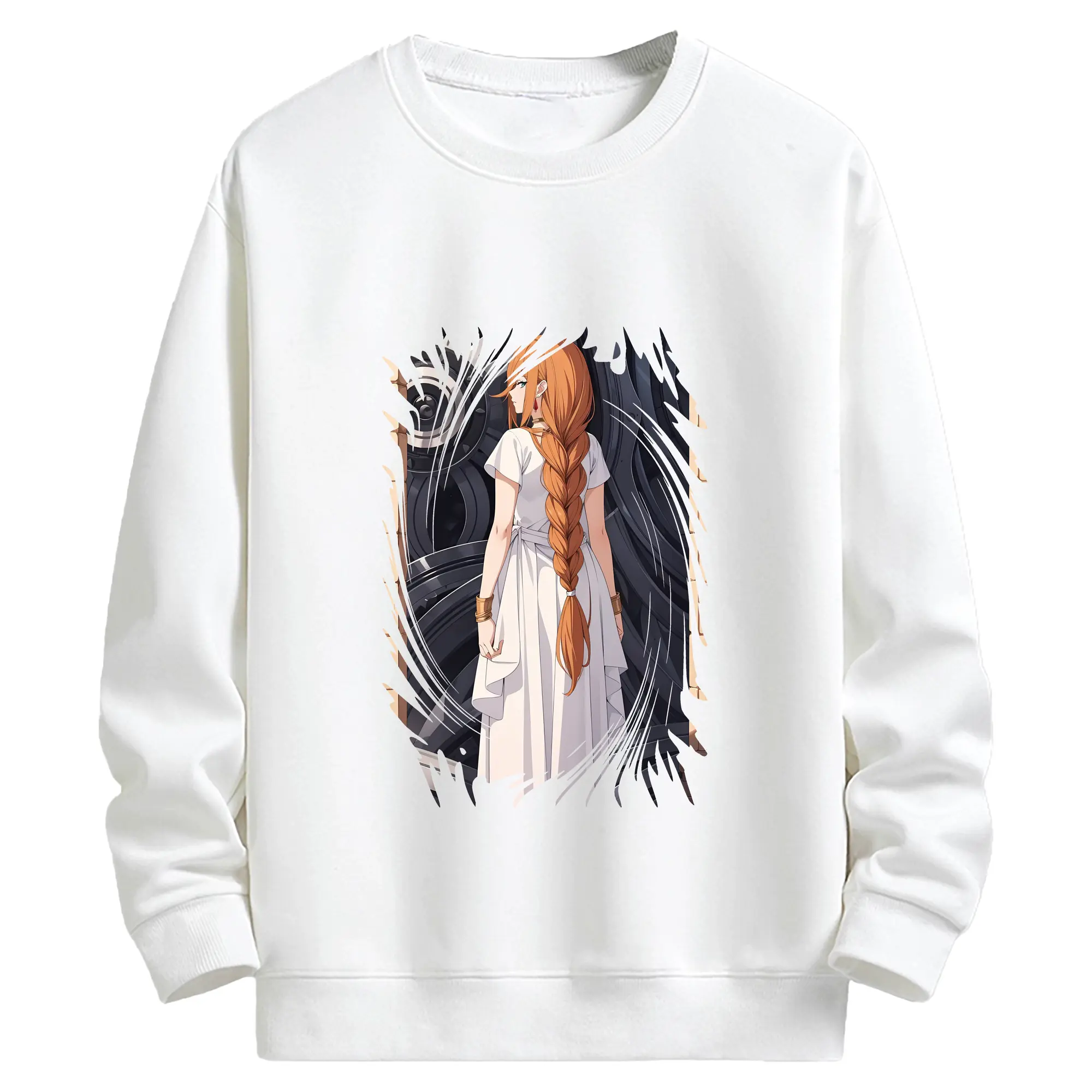 葬送のフリーレン（Frieren） グッズ,フランメ（Flamme） - 高品質 クルーネック スウェット ・ コットン59％ ポリエステル41％ ・ ユニセックス 長袖 トレーナー ・ カジュアル デイリー スポーツ 散歩用