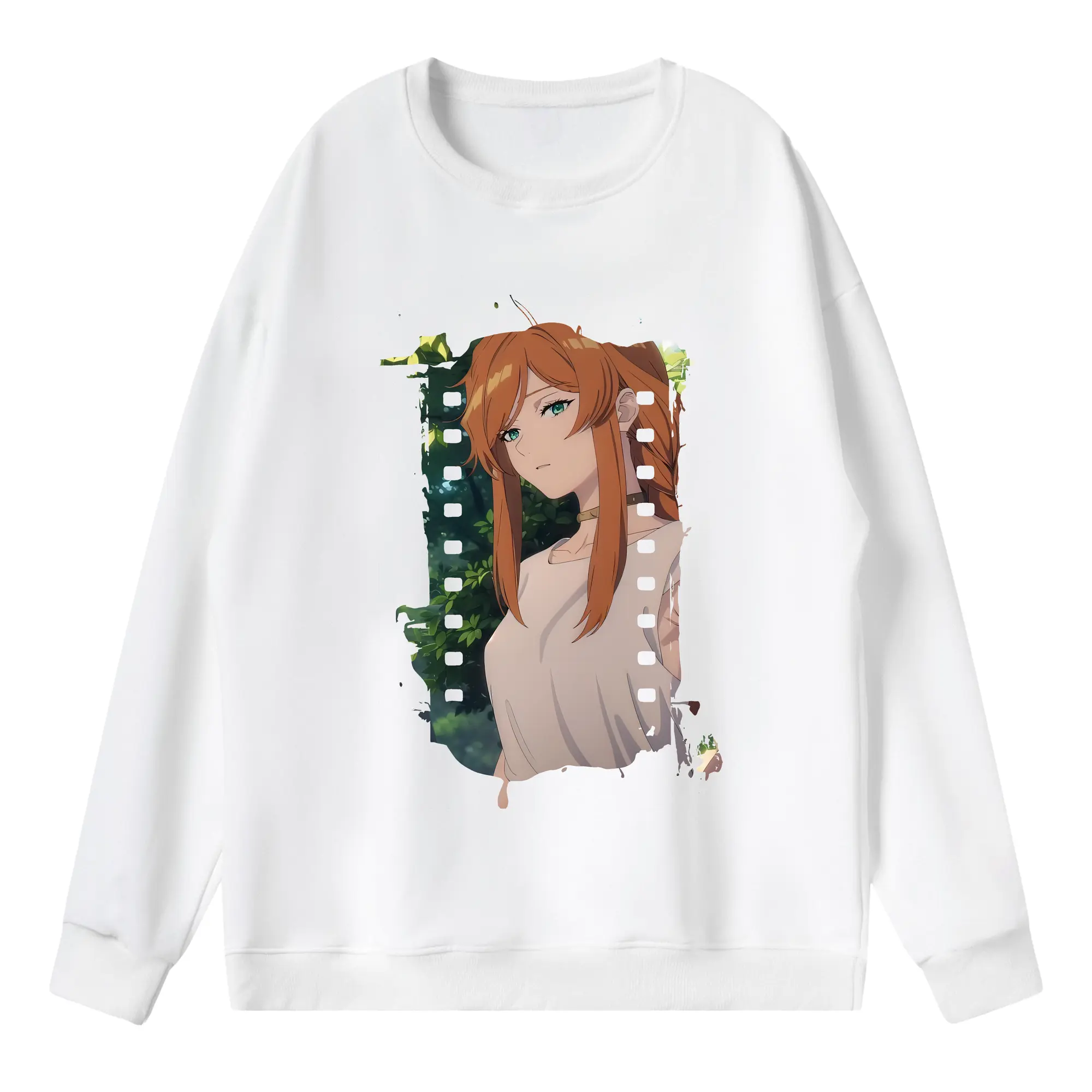 葬送のフリーレン（Frieren） グッズ,フランメ（Flamme） - 薄手 クルーネック スウェット 裏毛260g · ポリエステル 春秋向け カジュアル 男女兼用 · トレーナー デイリー スポーツ 散歩に最適