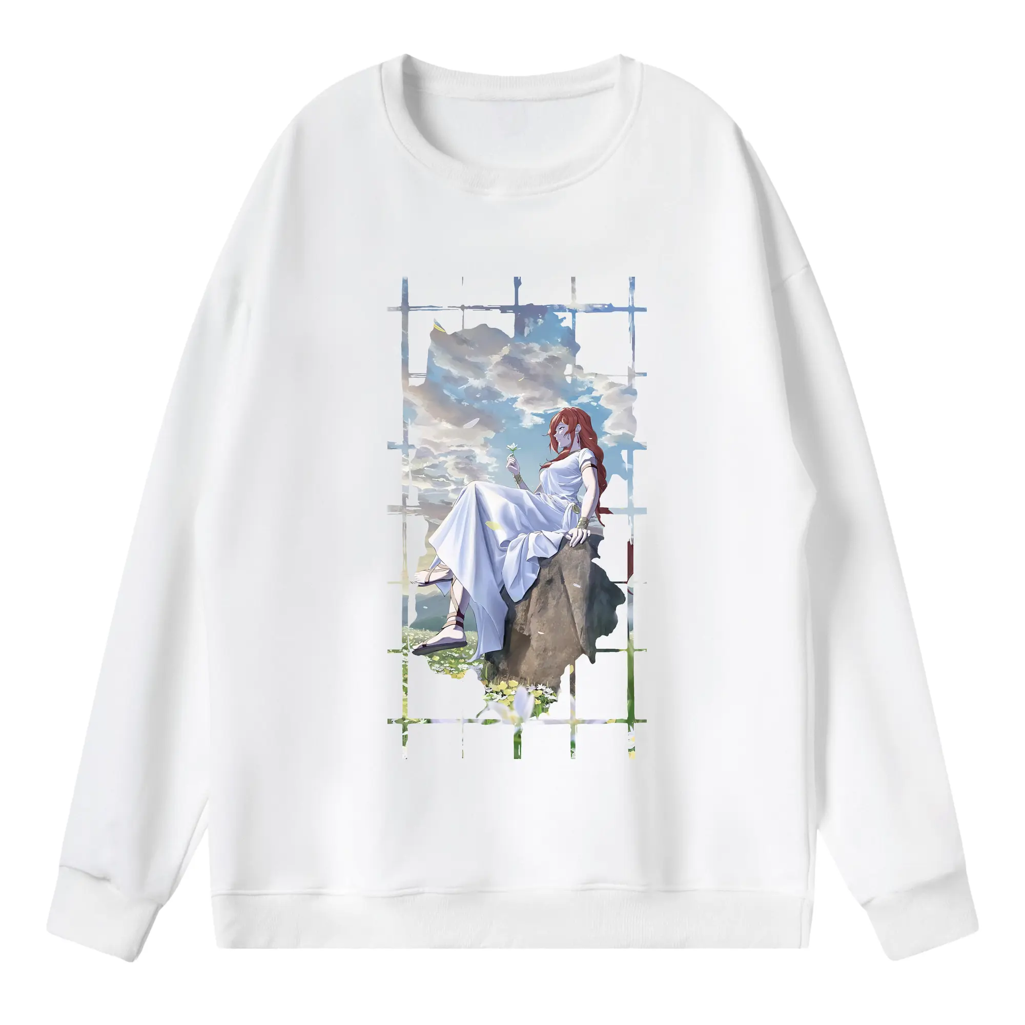 葬送のフリーレン（Frieren） グッズ,フランメ（Flamme） - 薄手 クルーネック スウェット 裏毛260g · ポリエステル 春秋向け カジュアル 男女兼用 · トレーナー デイリー スポーツ 散歩に最適