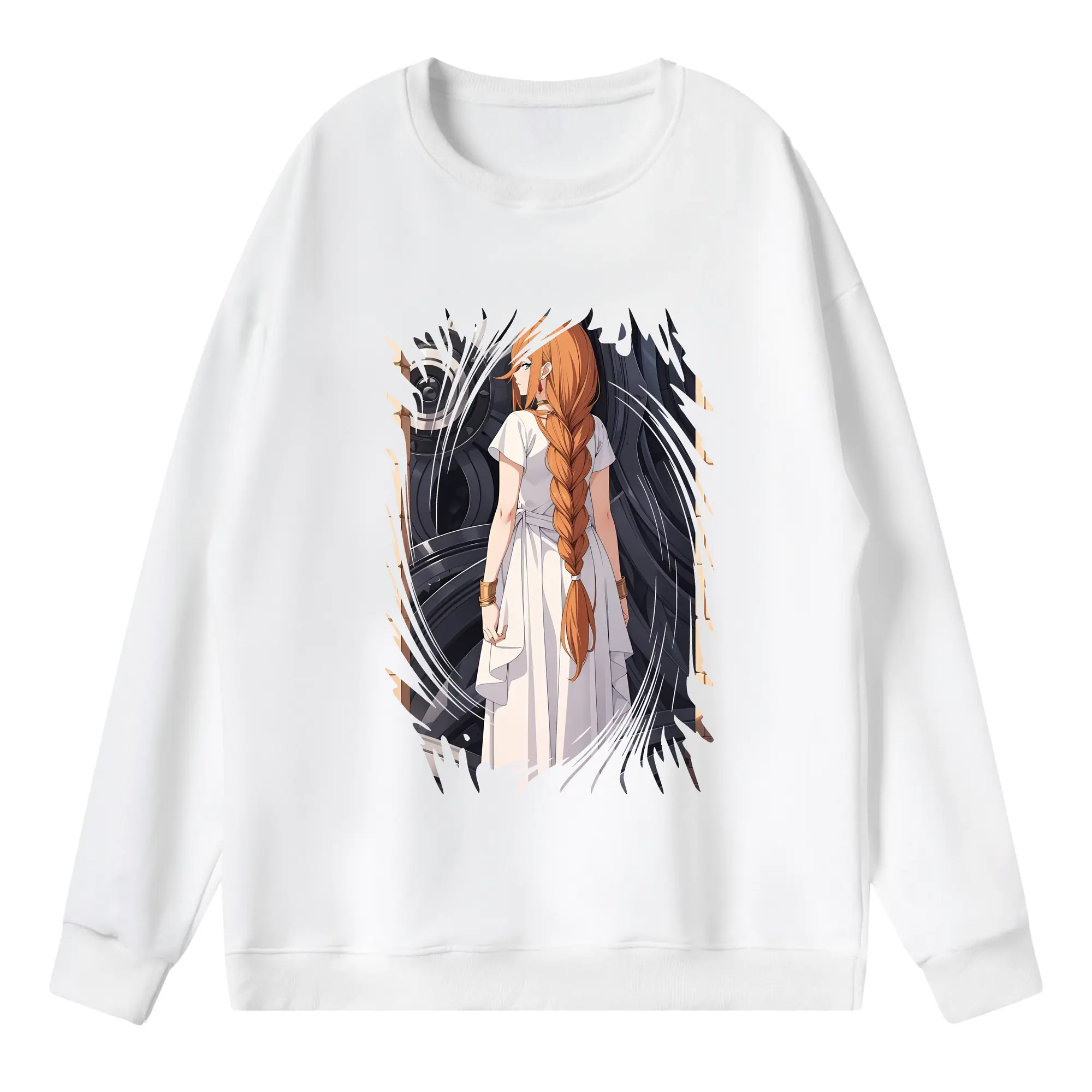 葬送のフリーレン（Frieren） グッズ,フランメ（Flamme） - 薄手 クルーネック スウェット 裏毛260g · ポリエステル 春秋向け カジュアル 男女兼用 · トレーナー デイリー スポーツ 散歩に最適