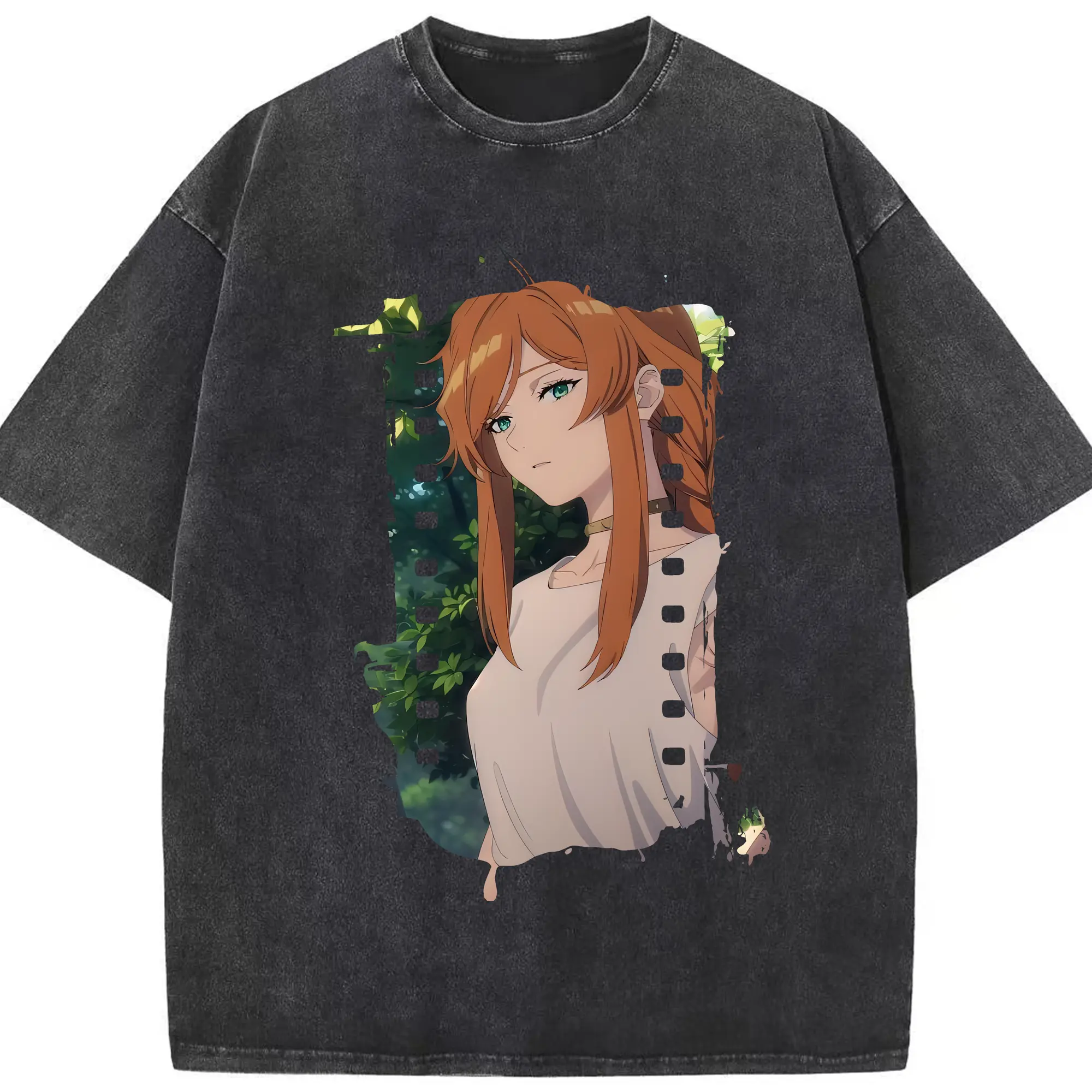 葬送のフリーレン（Frieren） グッズ,フランメ（Flamme） - 綿100％ ヴィンテージ風 半袖Tシャツ ・ フロントプリント ・ 柔らか肌触り ・ 通気性 快適 ・ スポーツ カジュアル 外出用