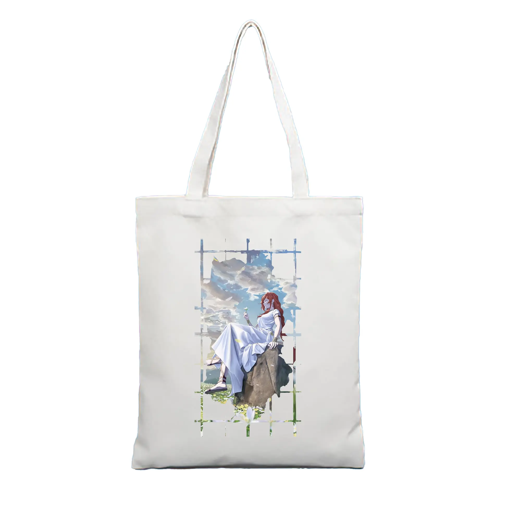 葬送のフリーレン（Frieren） グッズ,フランメ（Flamme） - 縦型キャンバス手提げバッグ（トートバッグ） ・ キャンバス素材 ・ ショッピング用 ・ 軽量 丈夫 お手入れ簡単