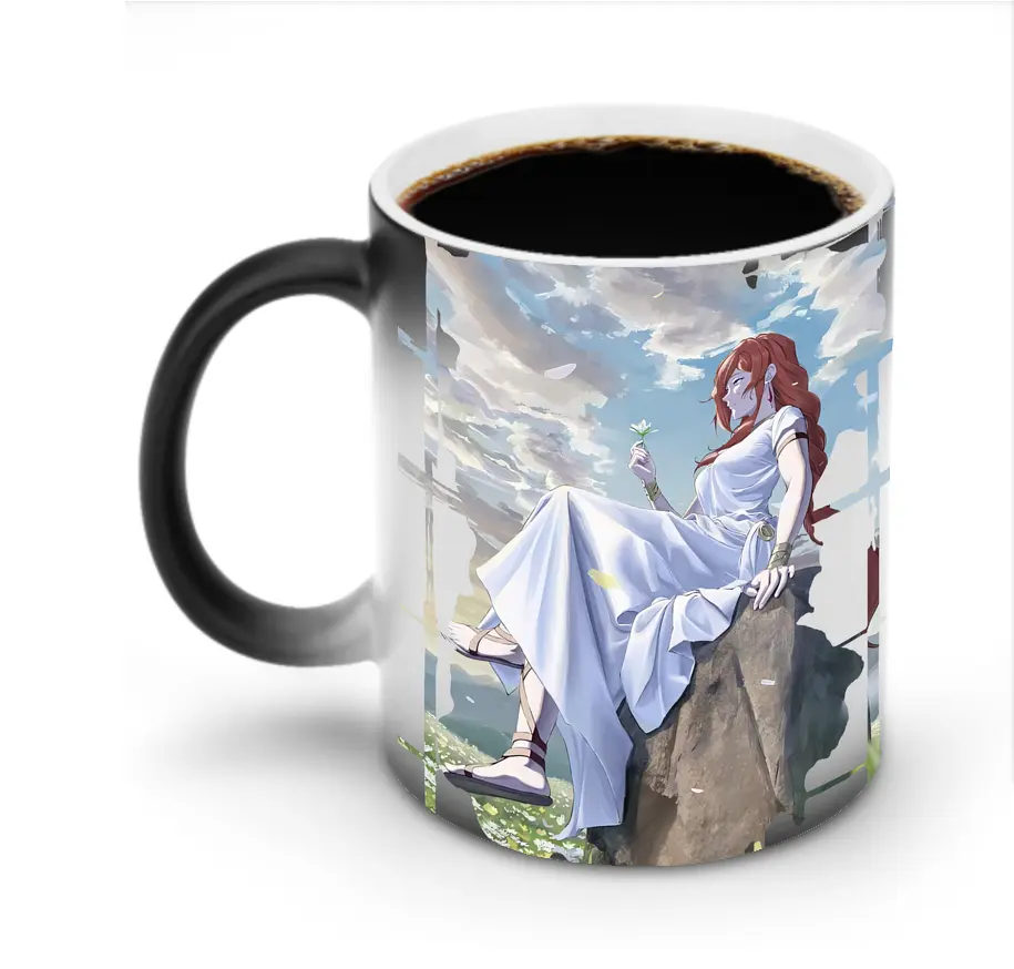 葬送のフリーレン（Frieren） グッズ,フランメ（Flamme） - 変色マグカップ ・ セラミック ・ 熱転写プリント ・ 耐久性 高品質 ・ ギフト・自宅用 コーヒー お茶