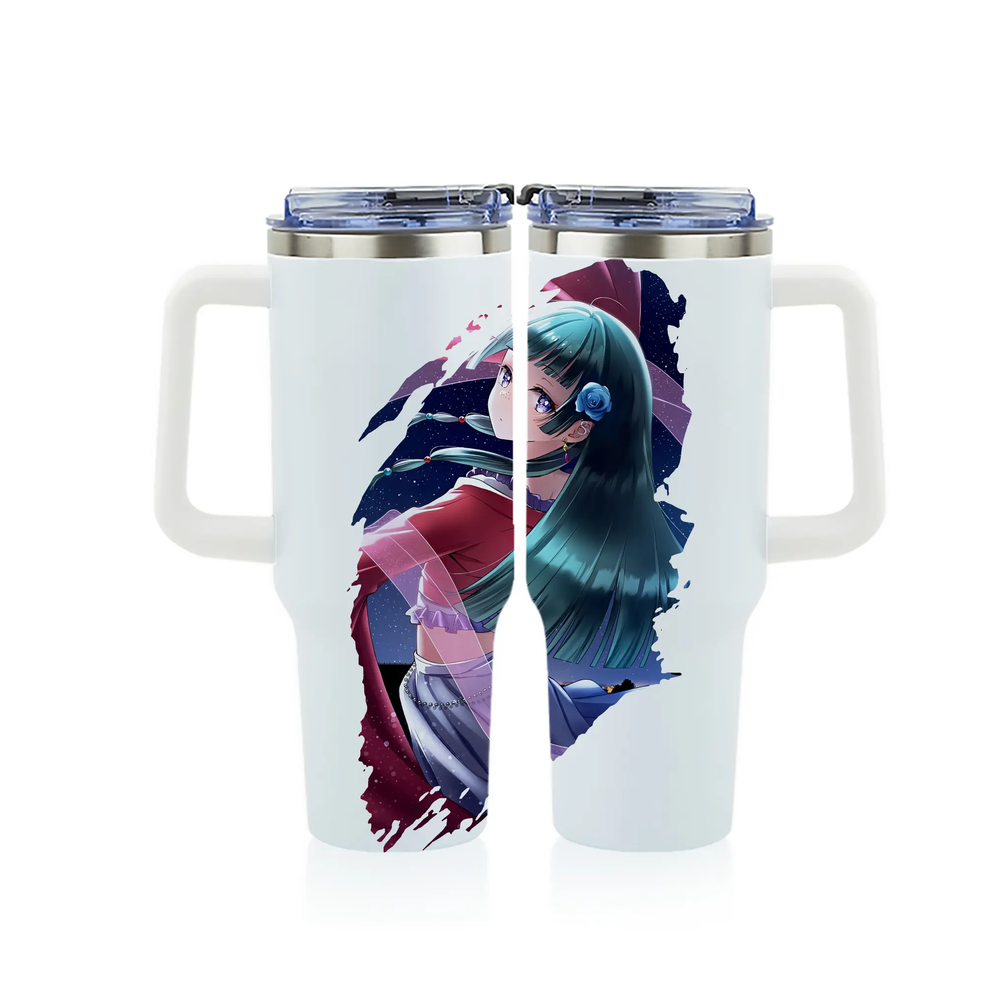 薬屋のひとりごと グッズ,猫猫 - 1200mL フルプリント車用タンブラー ・ 304ステンレス 内側 ・ 201ステンレス 外側 ・ 保温 保冷 ・ 通勤 ドライブ アウトドア用