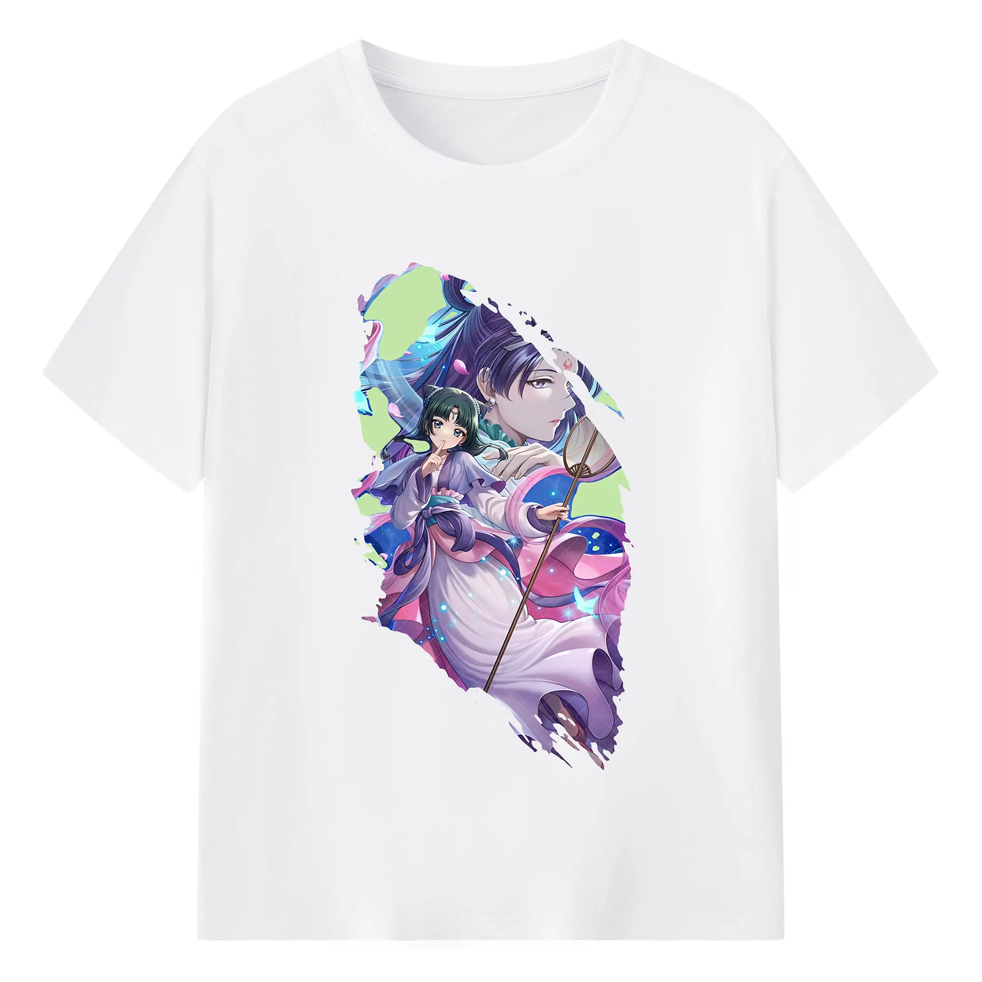 薬屋のひとりごと グッズ,猫猫 - 綿100％ 半袖Tシャツ ・ フロントプリント ・ 快適 通気性 ・ 日常使い 散歩 スポーツ用