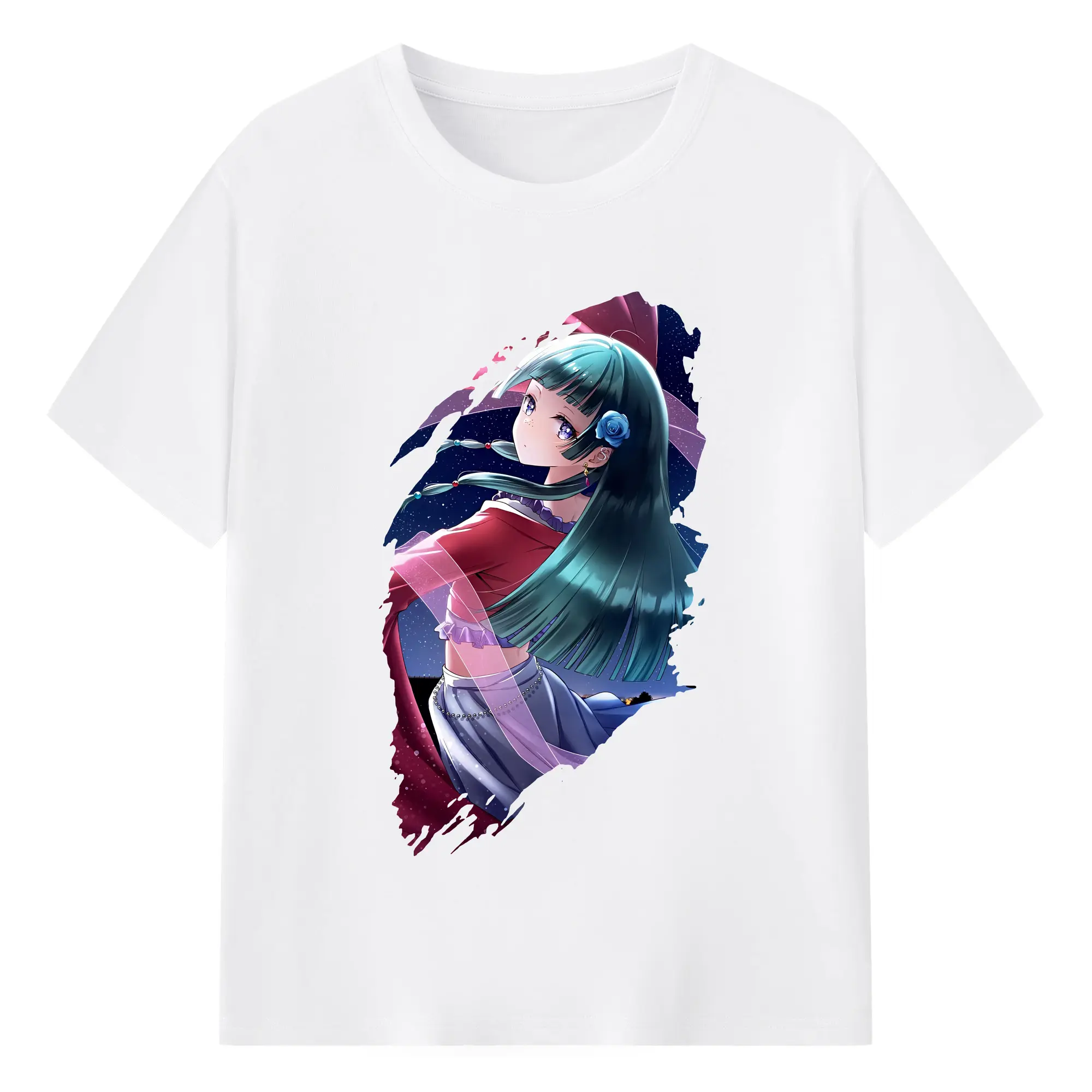 薬屋のひとりごと グッズ,猫猫 - 綿100％ 半袖Tシャツ ・ フロントプリント ・ 快適 通気性 ・ 日常使い 散歩 スポーツ用