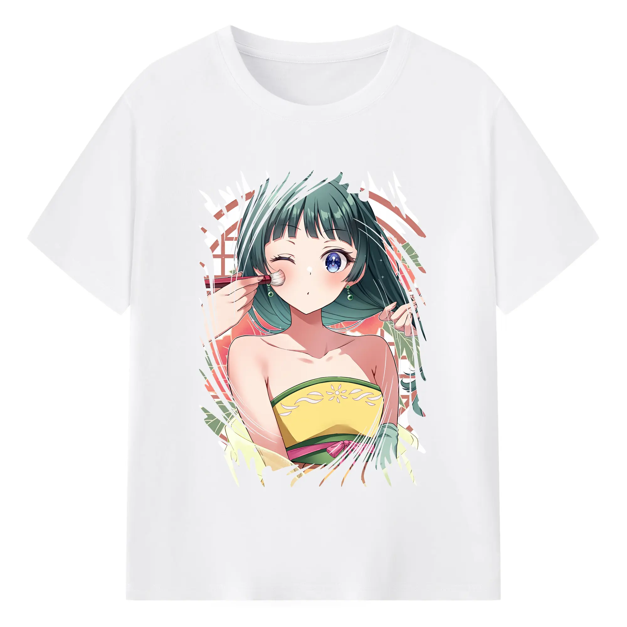 薬屋のひとりごと グッズ,猫猫 - 綿100％ 半袖Tシャツ ・ フロントプリント ・ 快適 通気性 ・ 日常使い 散歩 スポーツ用