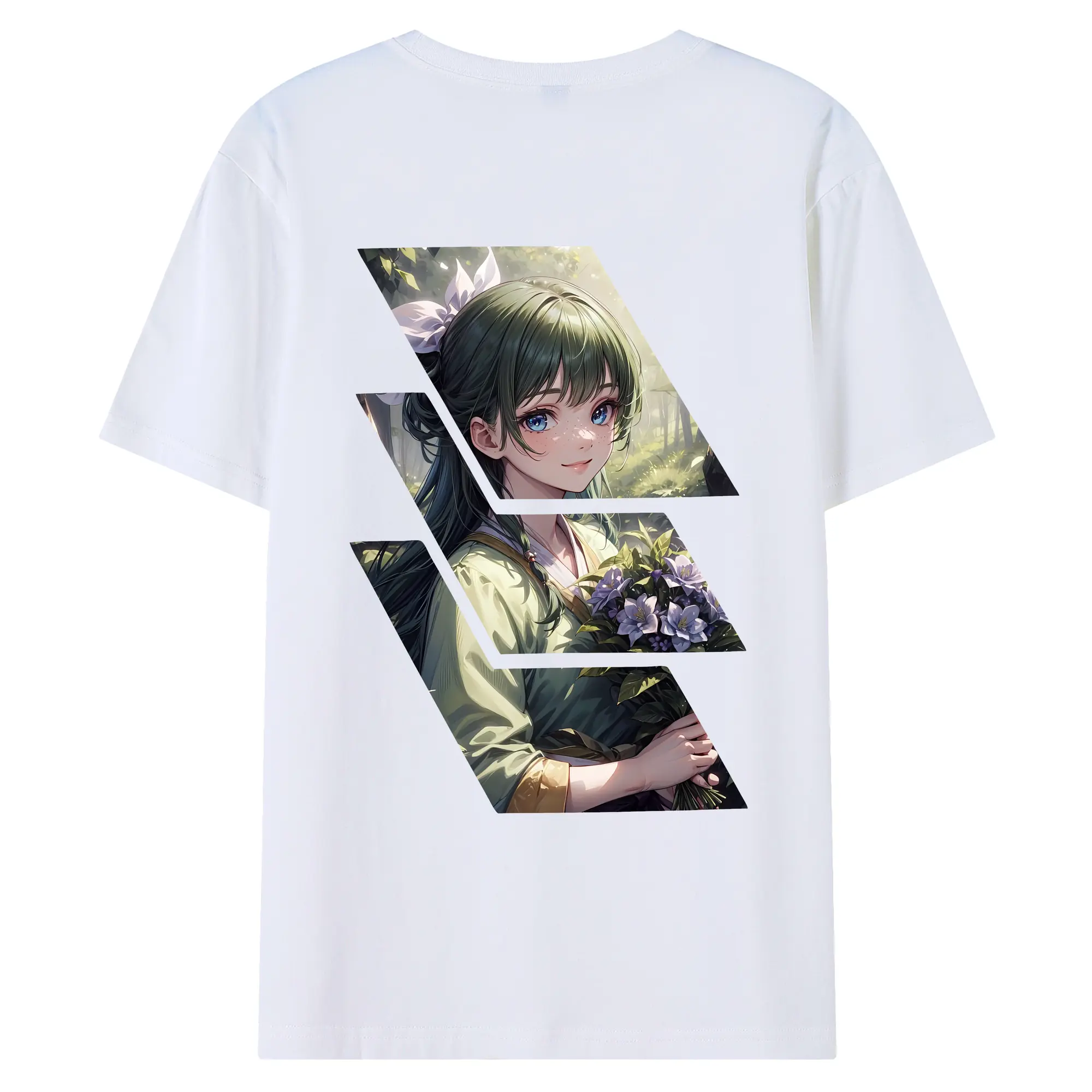 薬屋のひとりごと グッズ,猫猫 - 綿100％ 半袖Tシャツ ・ バックプリント ・ 快適 通気性 ・ 日常使い 散歩 スポーツ用