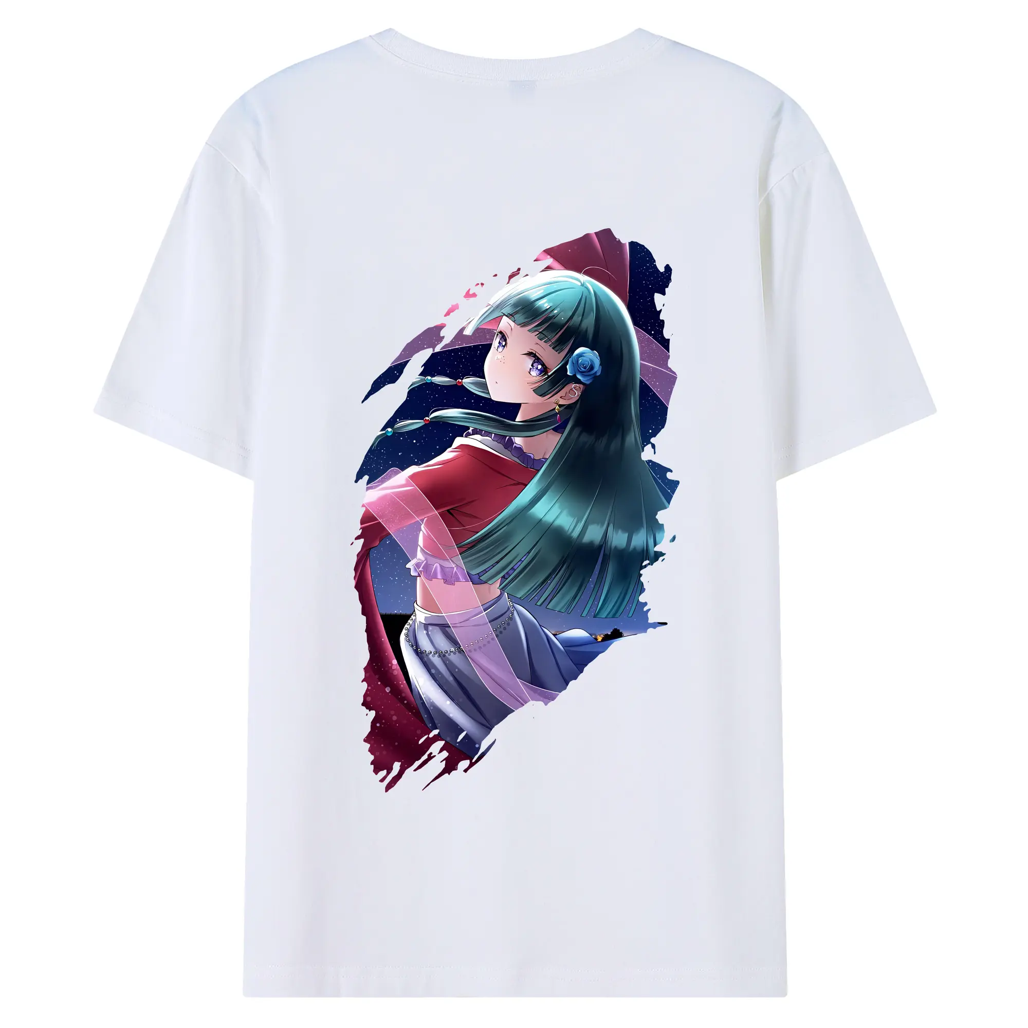 薬屋のひとりごと グッズ,猫猫 - 綿100％ 半袖Tシャツ ・ バックプリント ・ 快適 通気性 ・ 日常使い 散歩 スポーツ用