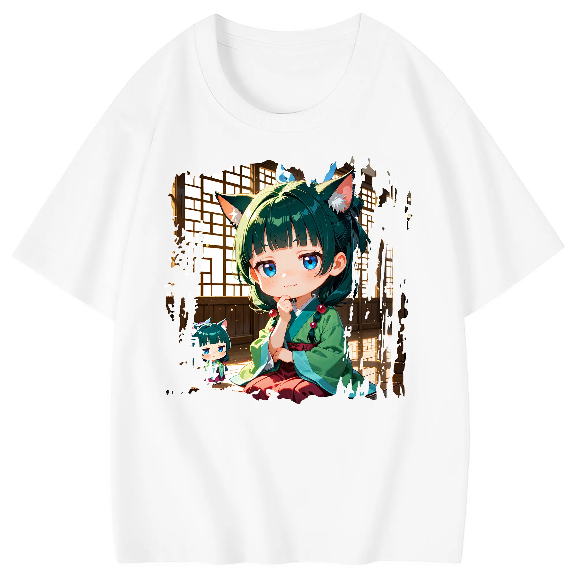 薬屋のひとりごと グッズ,猫猫 - 綿100％ キッズTシャツ ・ フロントプリント ・ 快適 通気性 ・ スポーツ カジュアル 散歩用