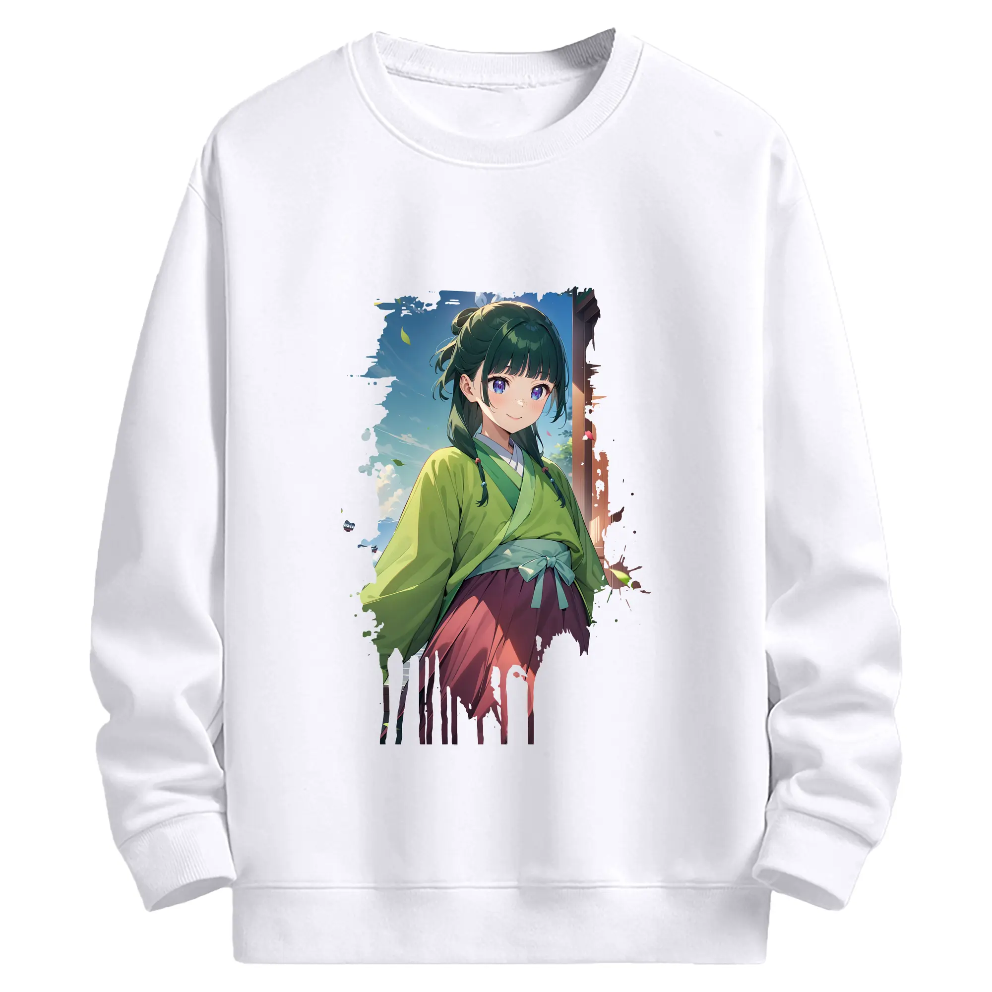 薬屋のひとりごと グッズ,猫猫 - 高品質 クルーネック スウェット ・ コットン59％ ポリエステル41％ ・ ユニセックス 長袖 トレーナー ・ カジュアル デイリー スポーツ 散歩用