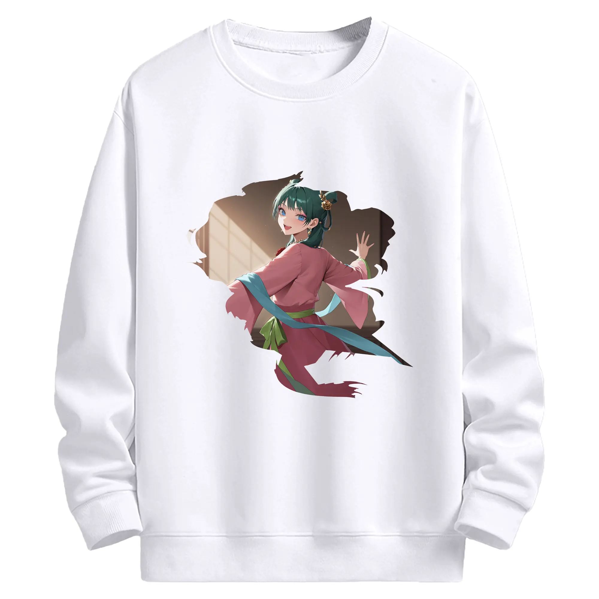 薬屋のひとりごと グッズ,猫猫 - 高品質 クルーネック スウェット ・ コットン59％ ポリエステル41％ ・ ユニセックス 長袖 トレーナー ・ カジュアル デイリー スポーツ 散歩用